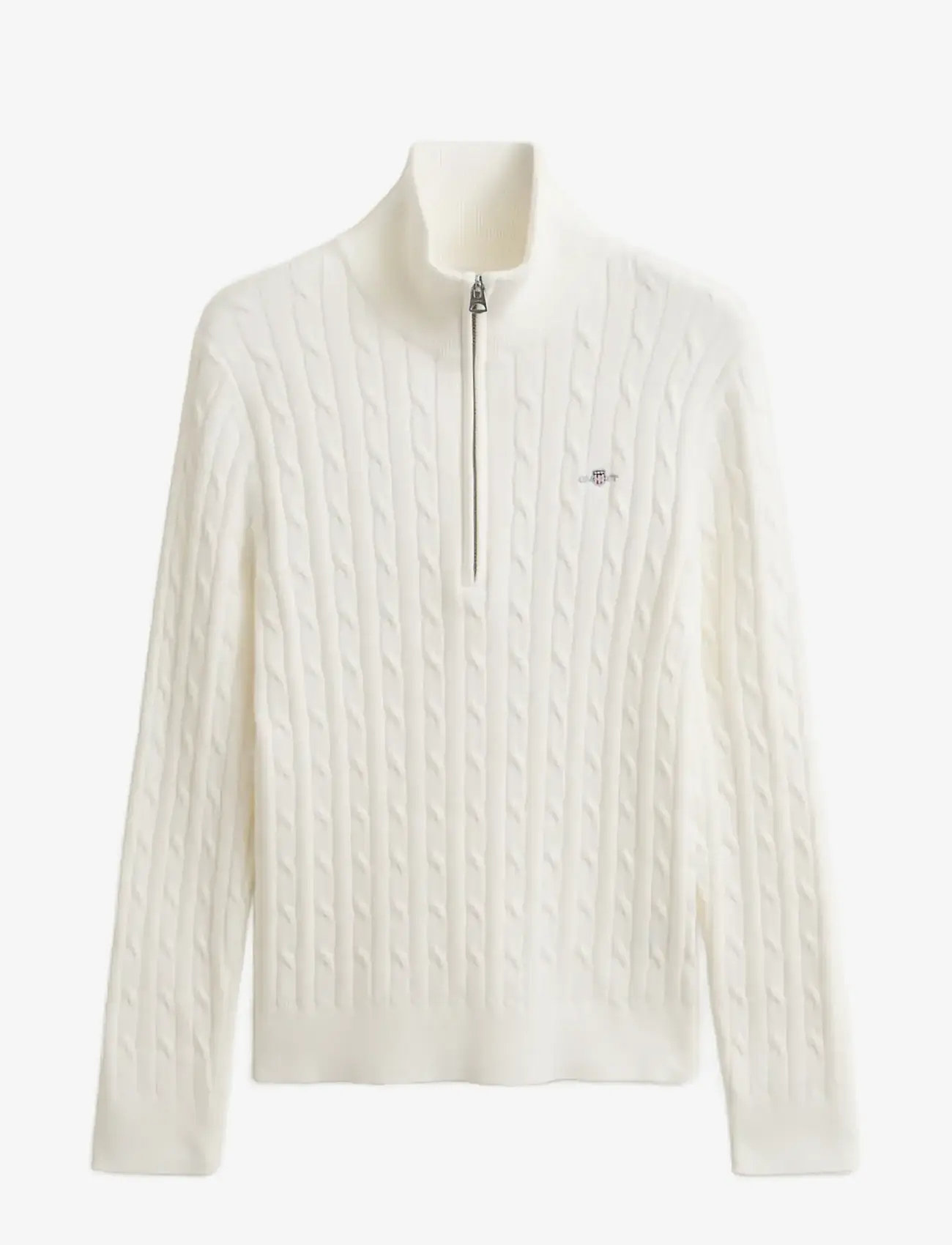 GANT - Stretch Cable Half-Zip Sweater - pullover - eggshell - 1