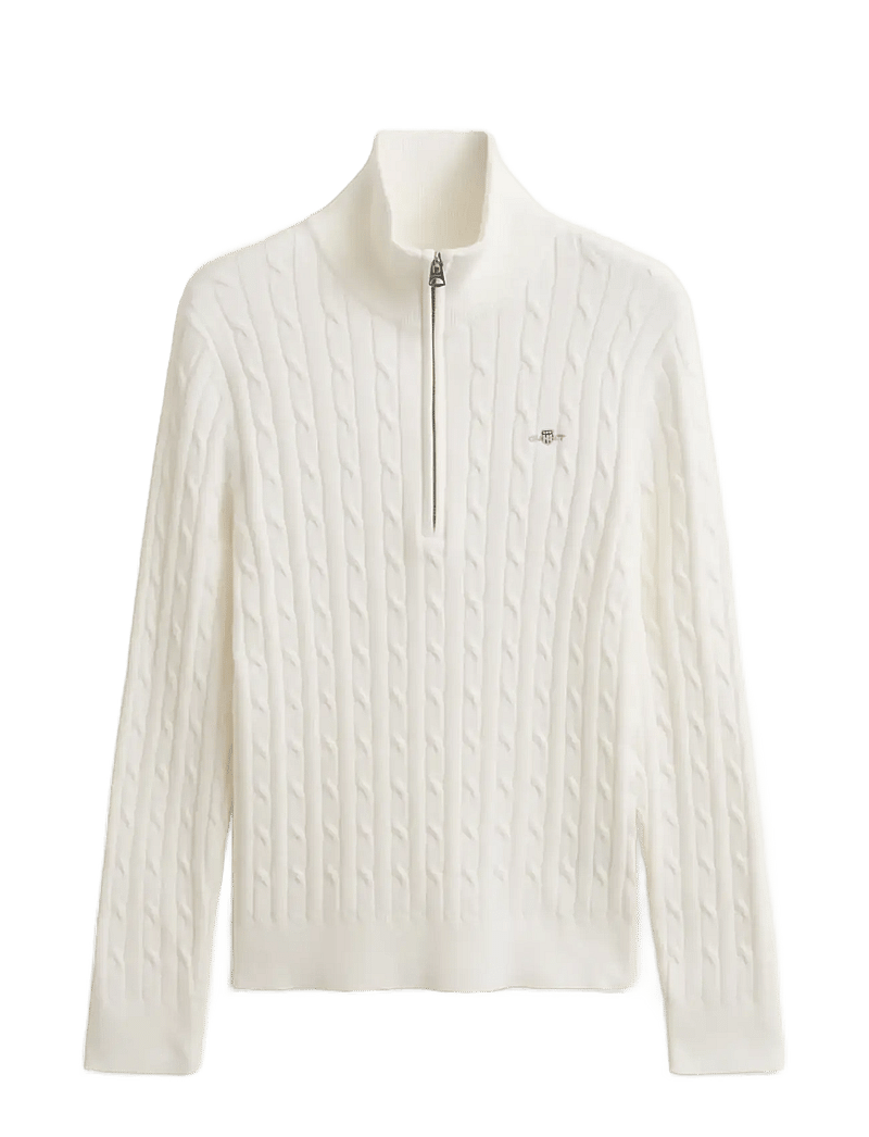 GANT - Stretch Cable Half-Zip Sweater - pullover - eggshell - 1