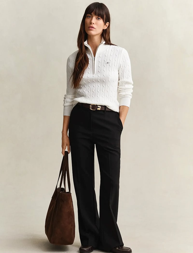 GANT - Stretch Cable Half-Zip Sweater - pullover - eggshell - 4