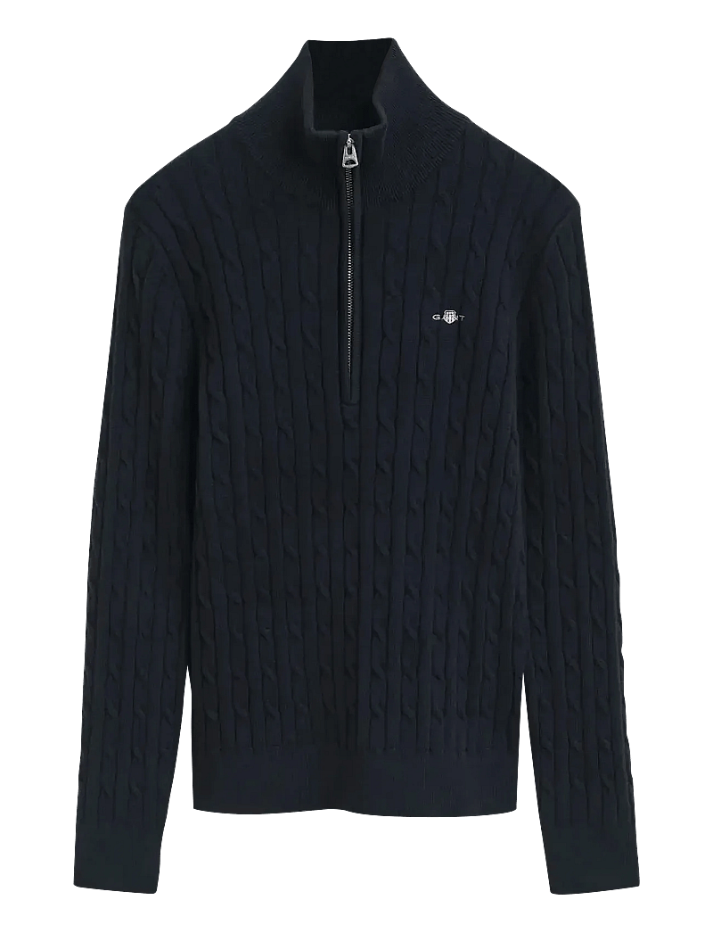 GANT - STRETCH COTTON CABLE HALF-ZIP - stickade tröjor - evening blue - 1