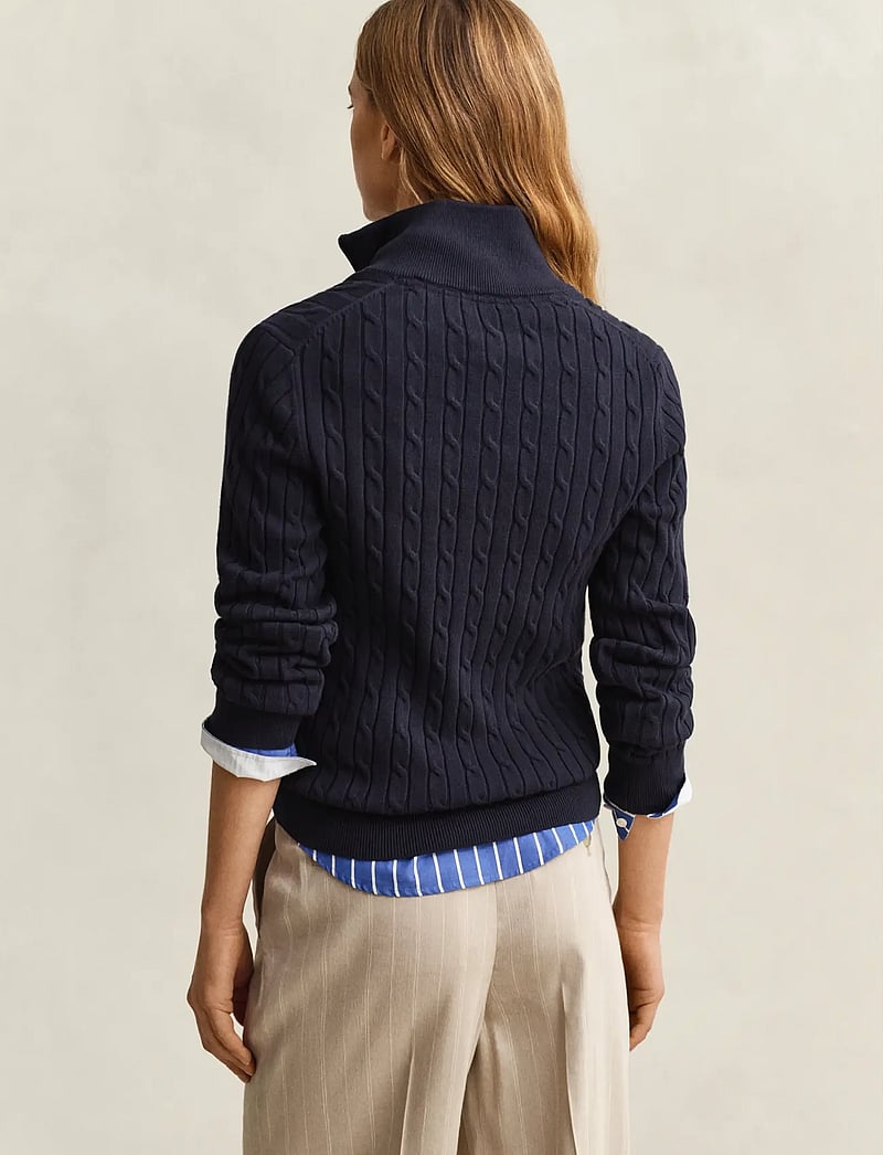Gant - Stretch Cable Half-Zip Sweater - pullover - evening blue - 2