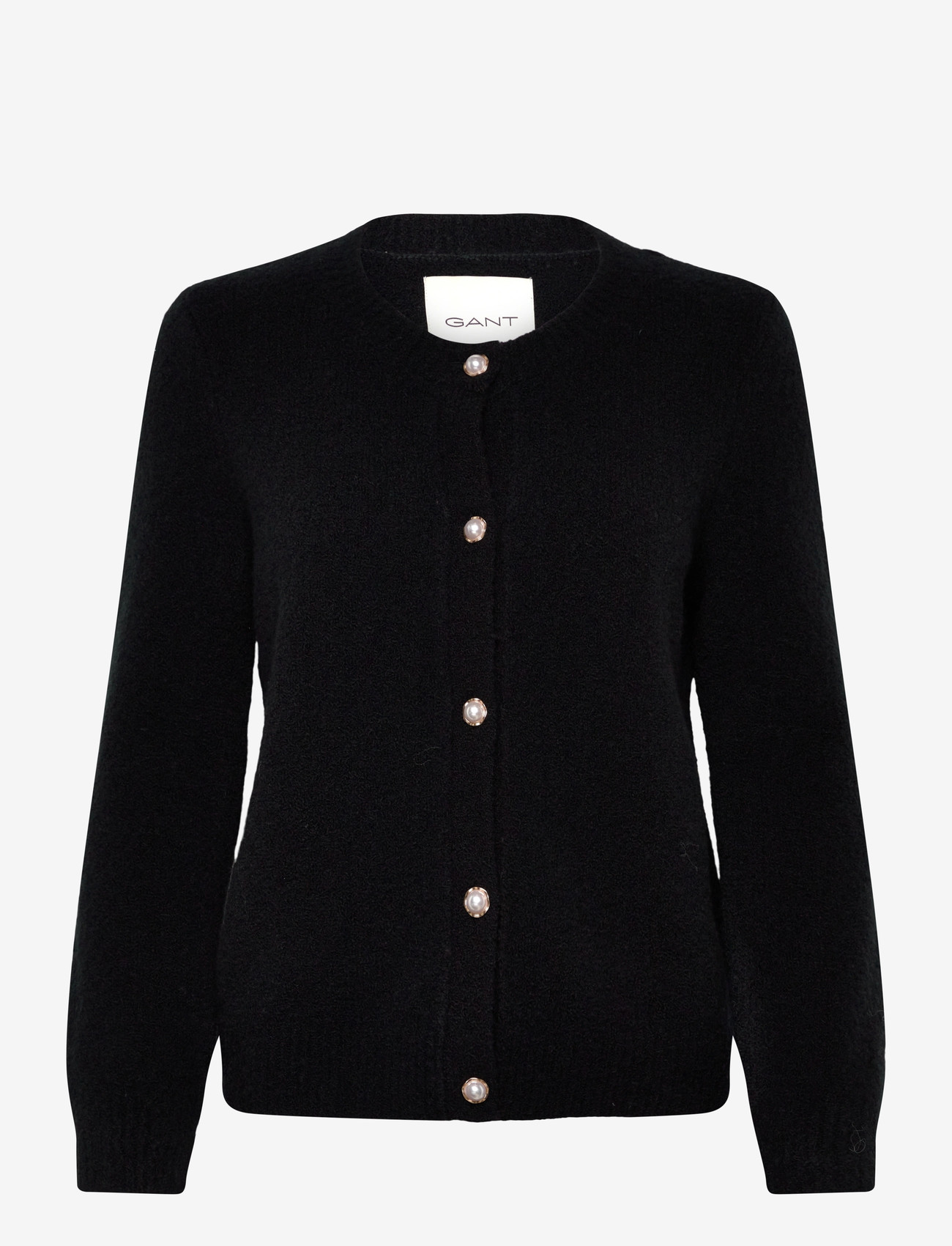 GANT - BOUCLE C-NECK CARDIGAN - cardigans - black - 0