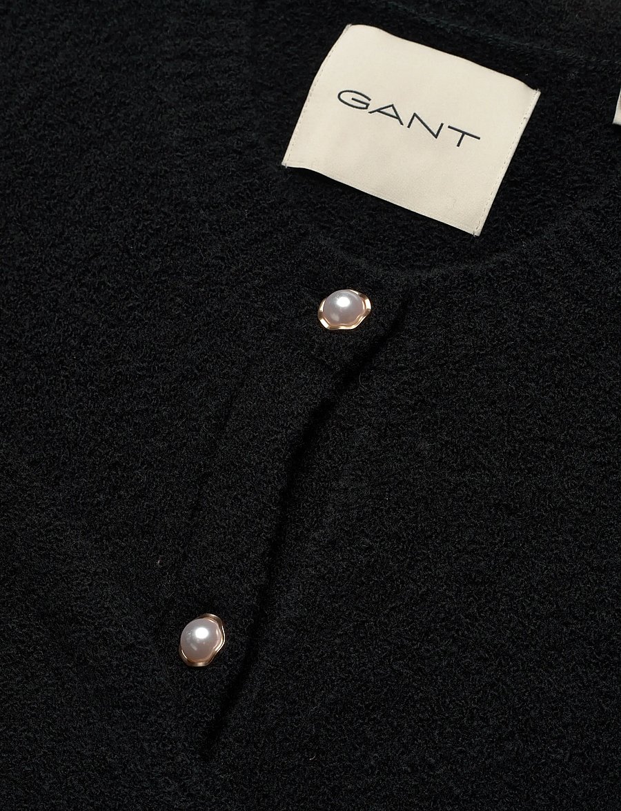 Gant - BOUCLE C-NECK CARDIGAN - strickjacken - black - 2