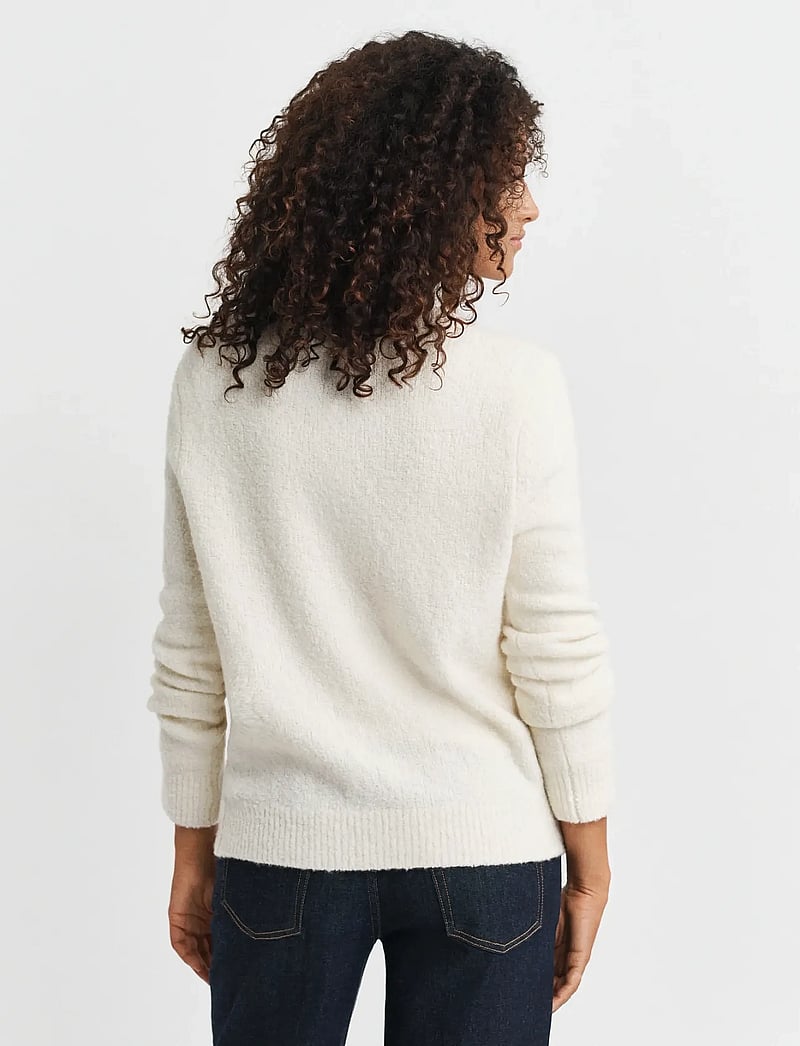 GANT - BOUCLE C-NECK CARDIGAN - cardigans - cream - 2