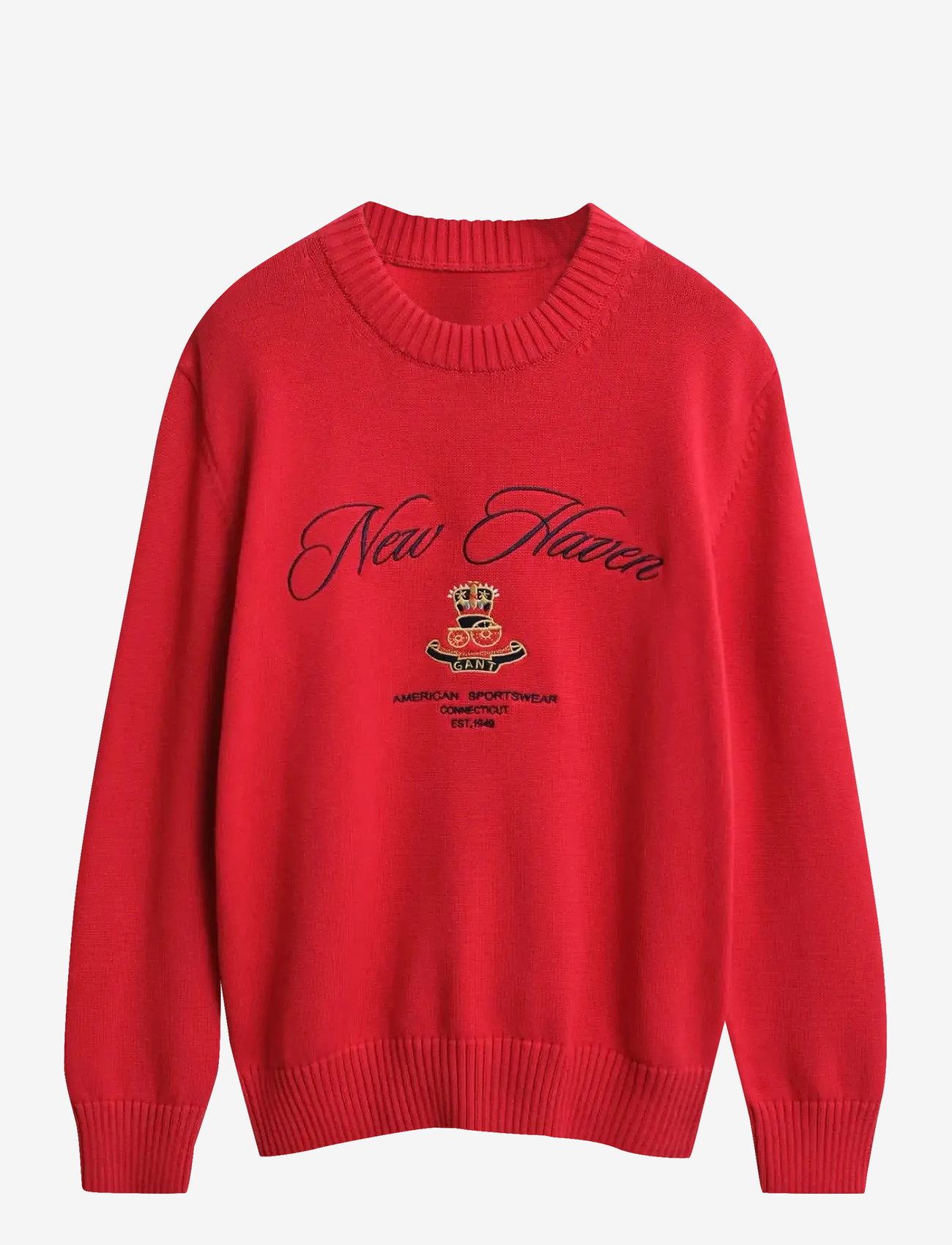 GANT - GRAPHIC COTTON C-NECK - striktrøjer - ruby red - 1