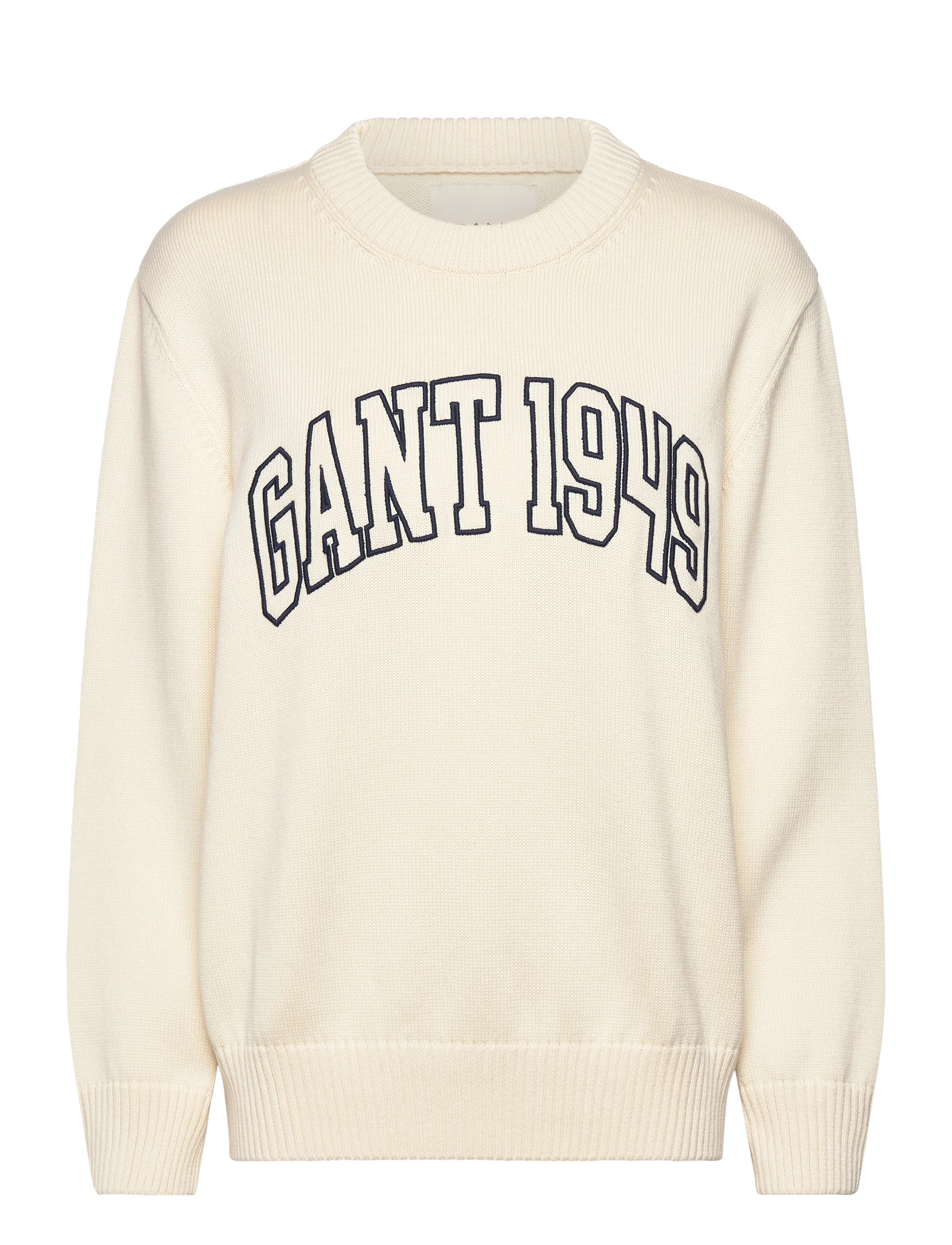 GRAPHIC COTTON C-NECK - CREAM