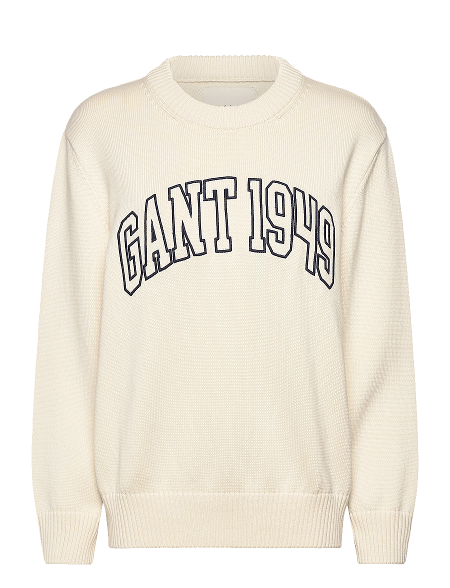 Gant - GRAPHIC COTTON C-NECK - kampsunid - cream - 1