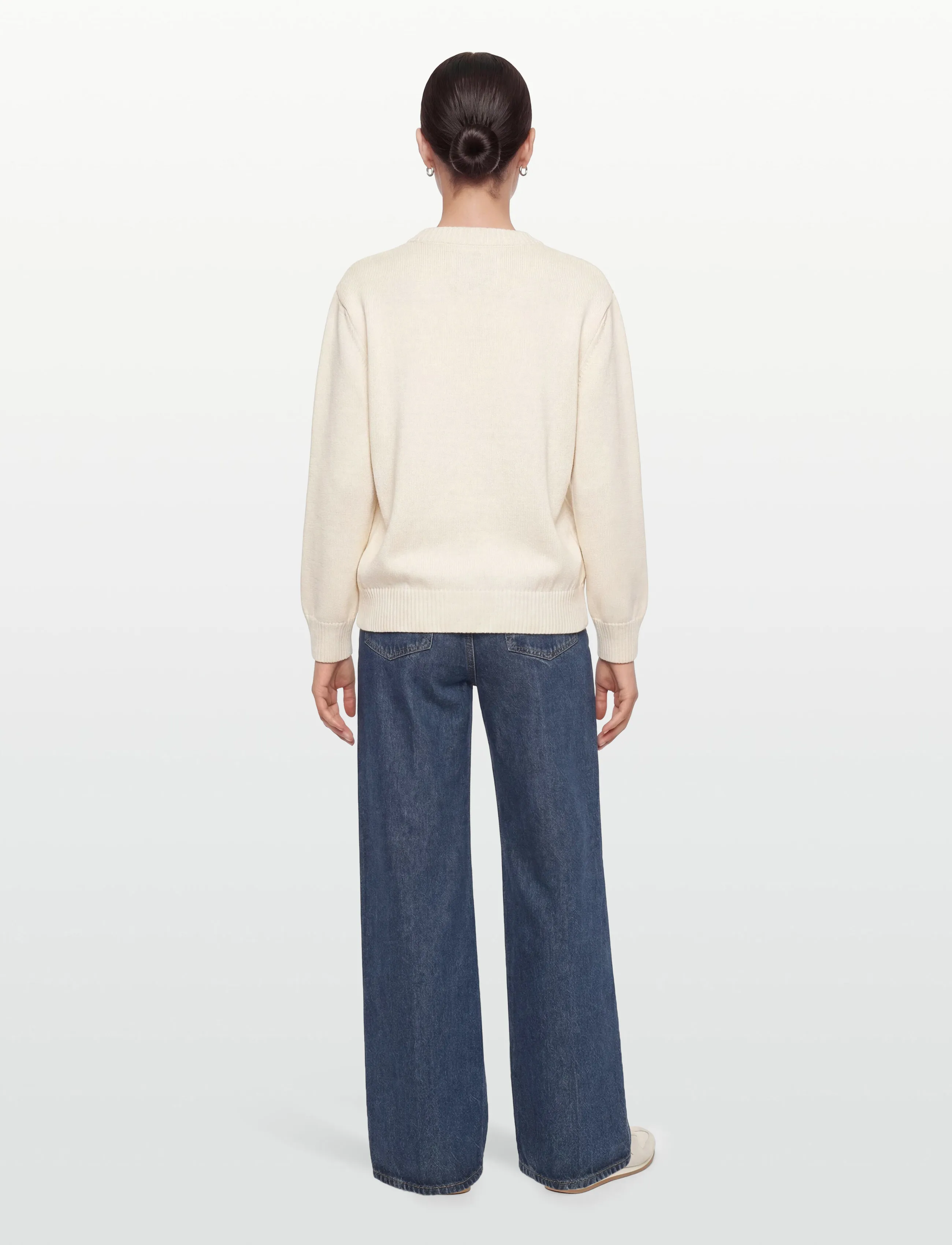 Gant - GRAPHIC COTTON C-NECK - jumpers - cream - 4
