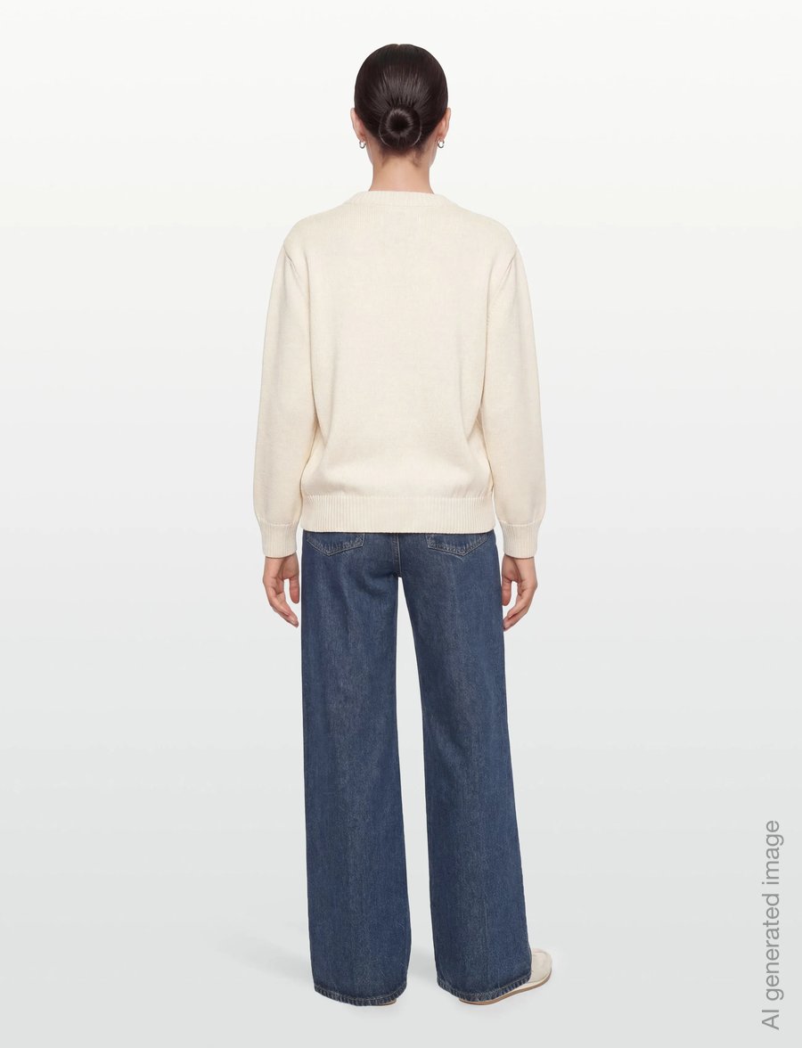 Gant - GRAPHIC COTTON C-NECK - kampsunid - cream - 4
