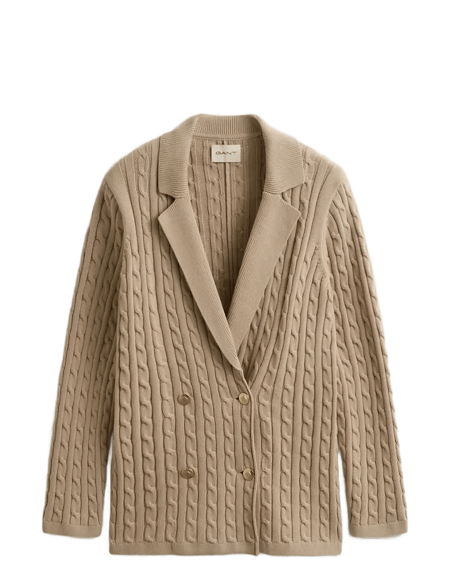Gant - CABLE KNIT CLUB BLAZER - oat beige - 1