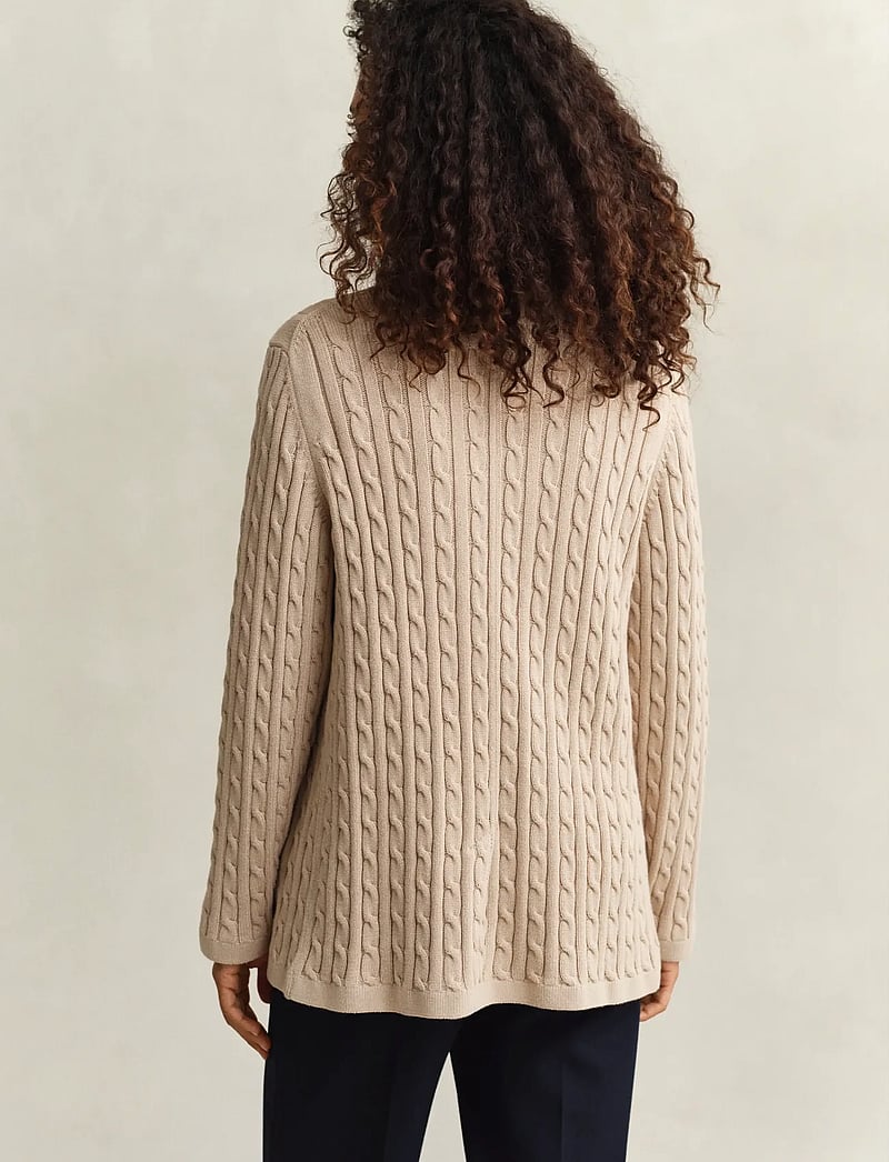 GANT - CABLE KNIT CLUB BLAZER - dubbelknäppta kavajer - oat beige - 2