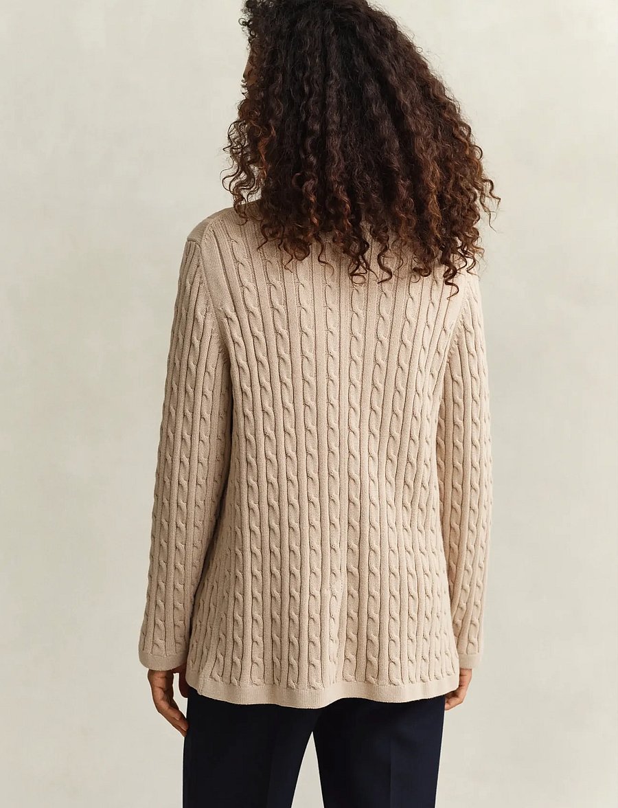 Gant - CABLE KNIT CLUB BLAZER - oat beige - 2