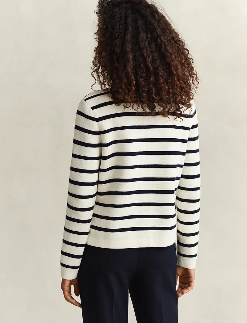 GANT - COTTON KNIT JACKET - koftor - cream - 2