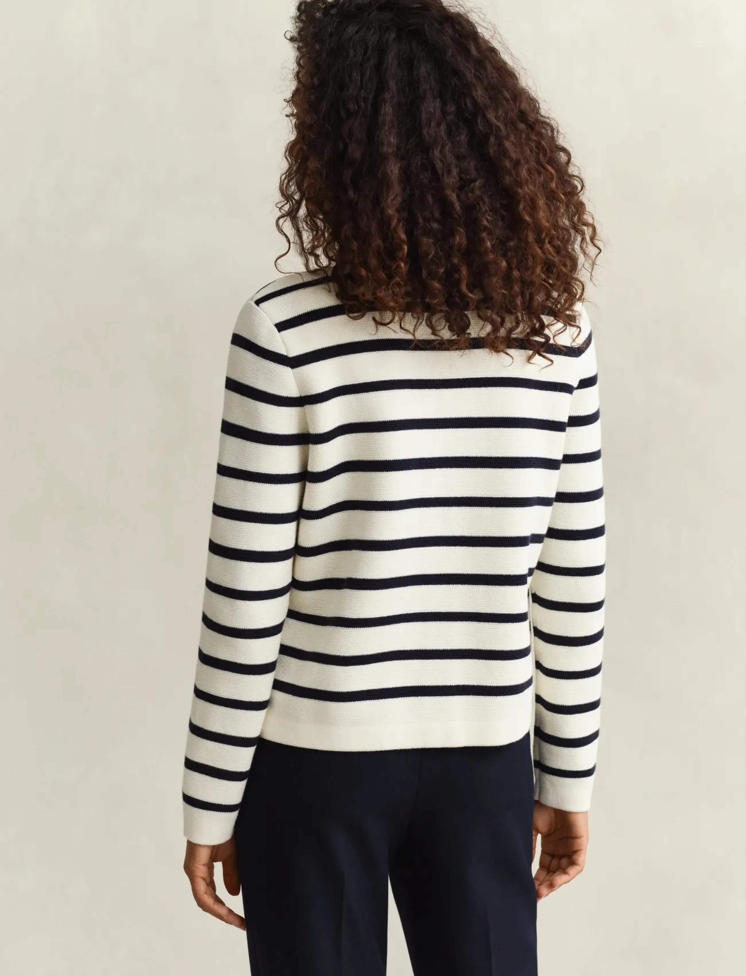 Gant - COTTON KNIT JACKET - kardiganid - cream - 2