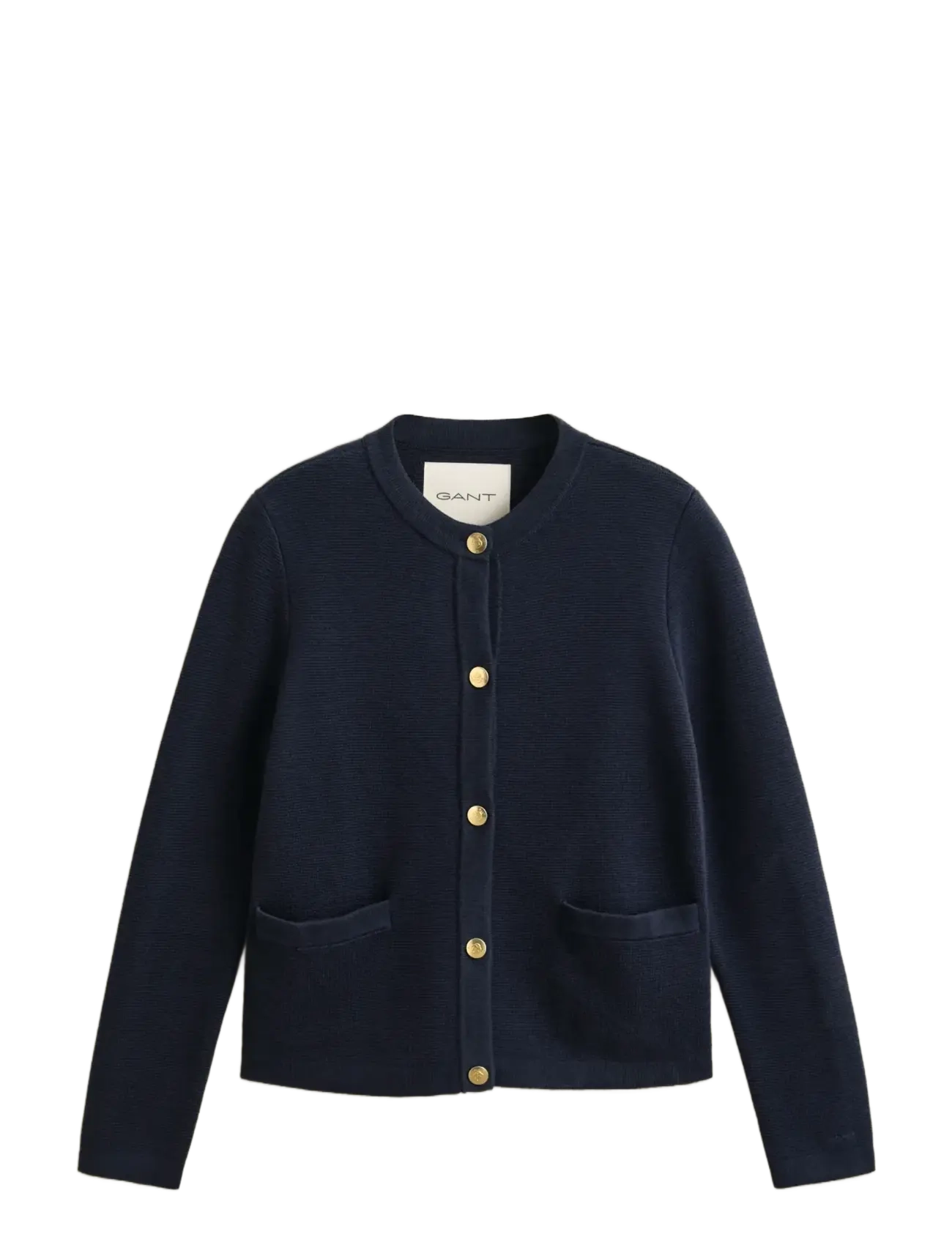Gant COTTON KNIT JACKET - Cardigans - EVENING BLUE / navy