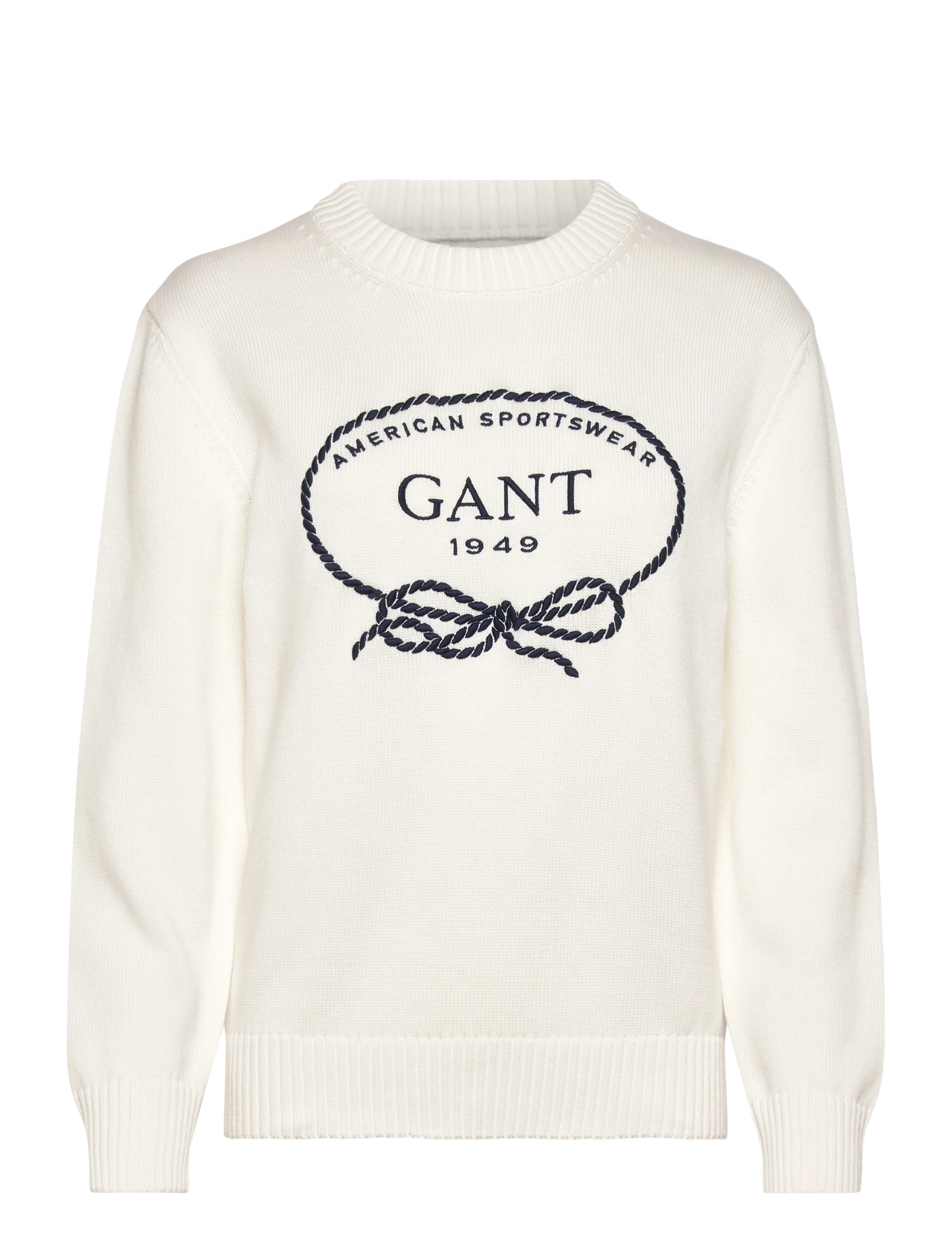 GANT Graphic Baumwolle C-Neck Cream - XS - Damen