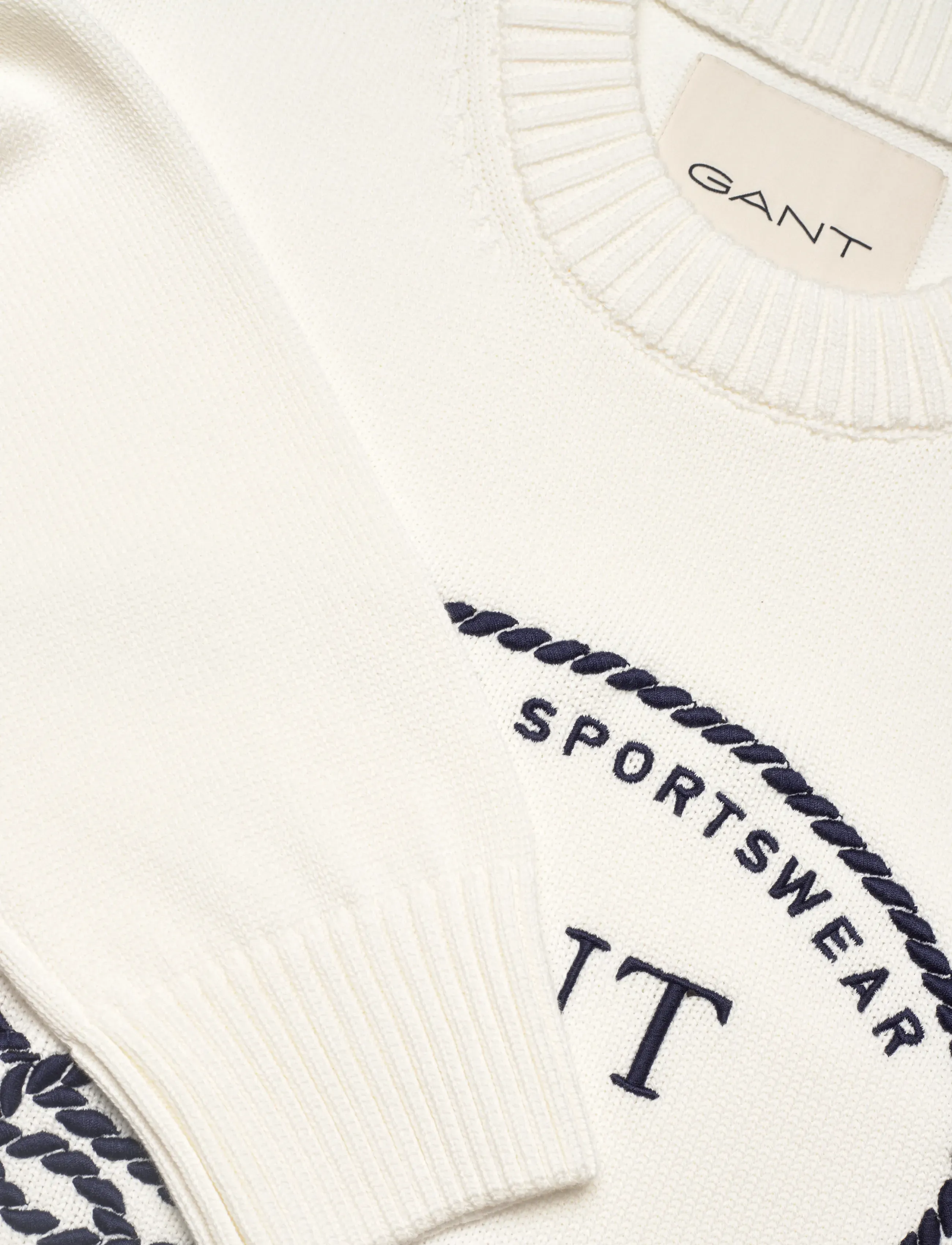 Gant - GRAPHIC COTTON C-NECK - pullover - eggshell - 5