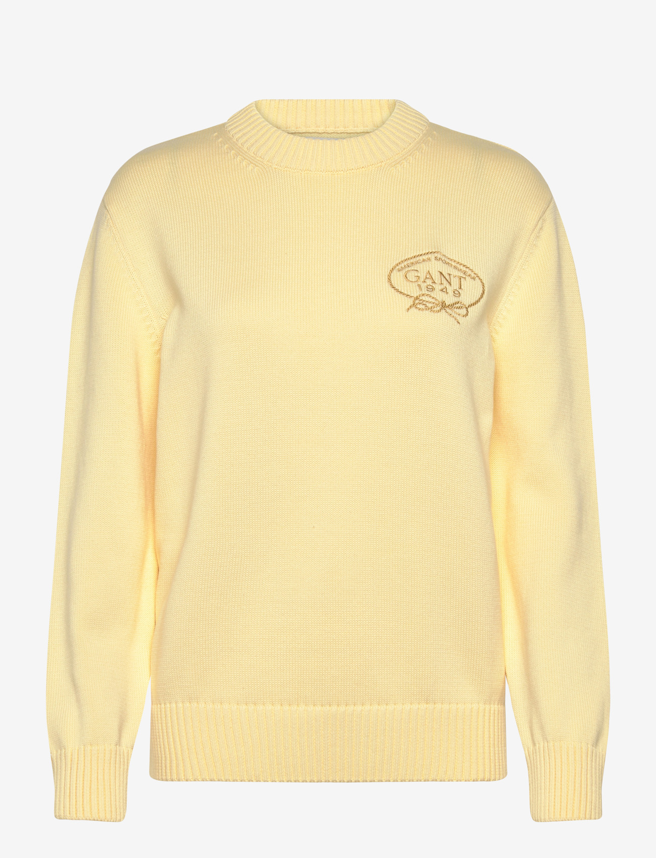 Gant - GRAPHIC COTTON C-NECK - striktrøjer - vanilla yellow - 1