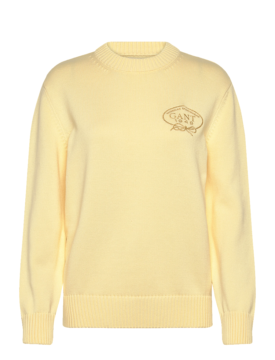 Gant - GRAPHIC COTTON C-NECK - pullover - vanilla yellow - 1