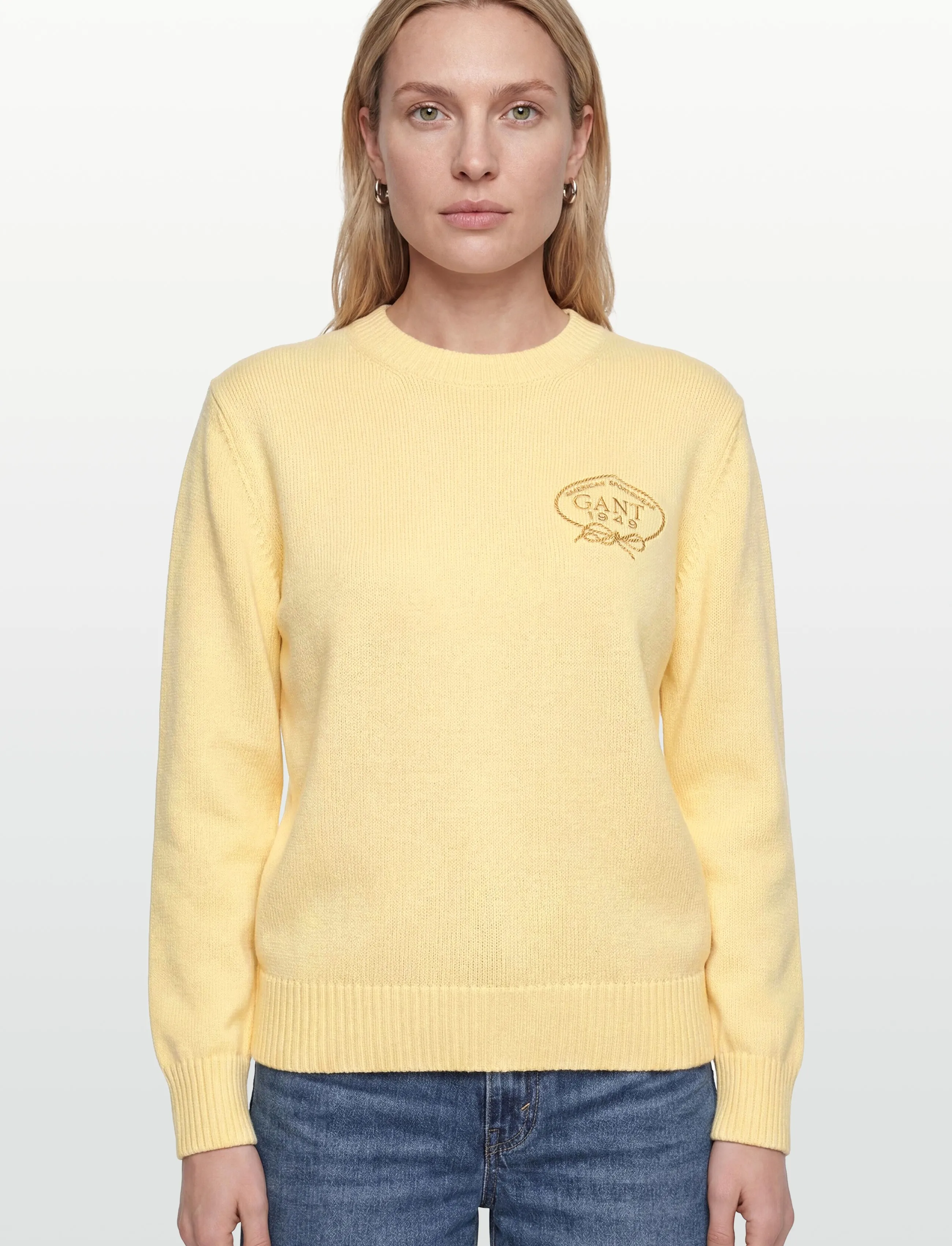 Gant - GRAPHIC COTTON C-NECK - pullover - vanilla yellow - 3