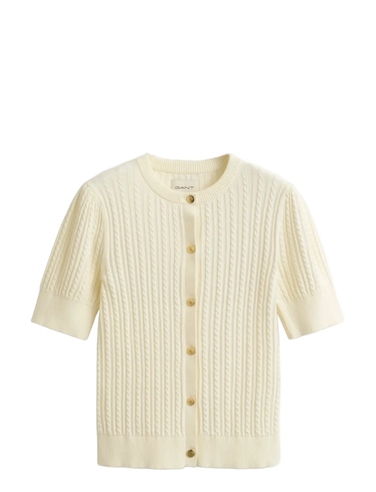 GANT COTTON CABLE SS CARDIGAN - Kleidung - CREAM / cream