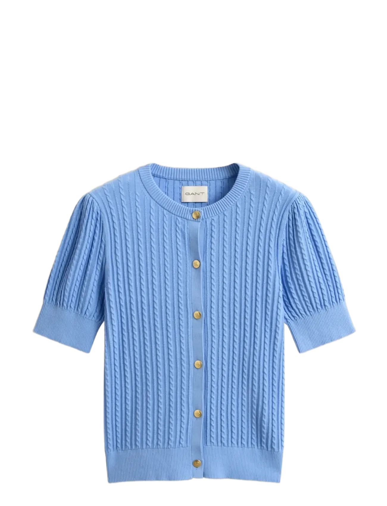 Gant COTTON CABLE SS CARDIGAN - Cardigans - HYDRANGEA BLUE / blue