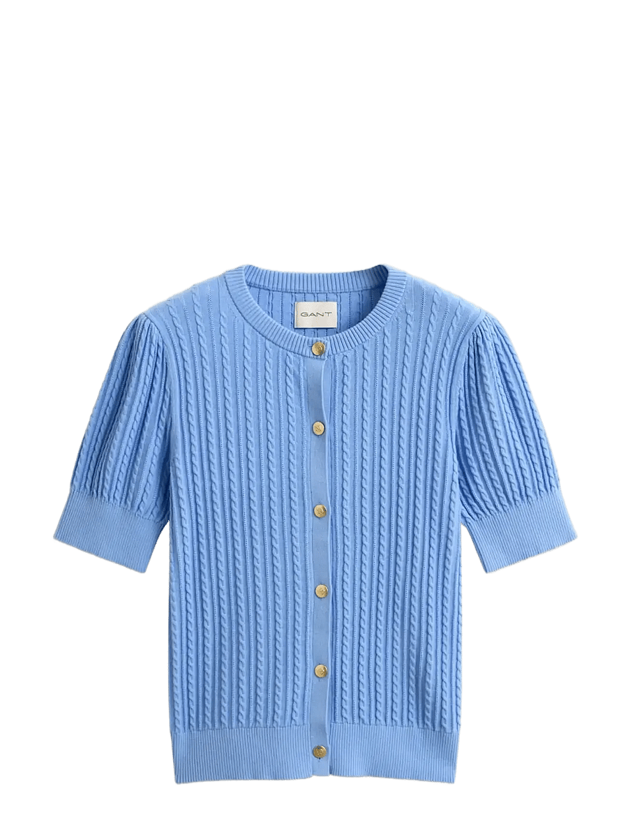 Gant - COTTON CABLE SS CARDIGAN - kardiganid - hydrangea blue - 1