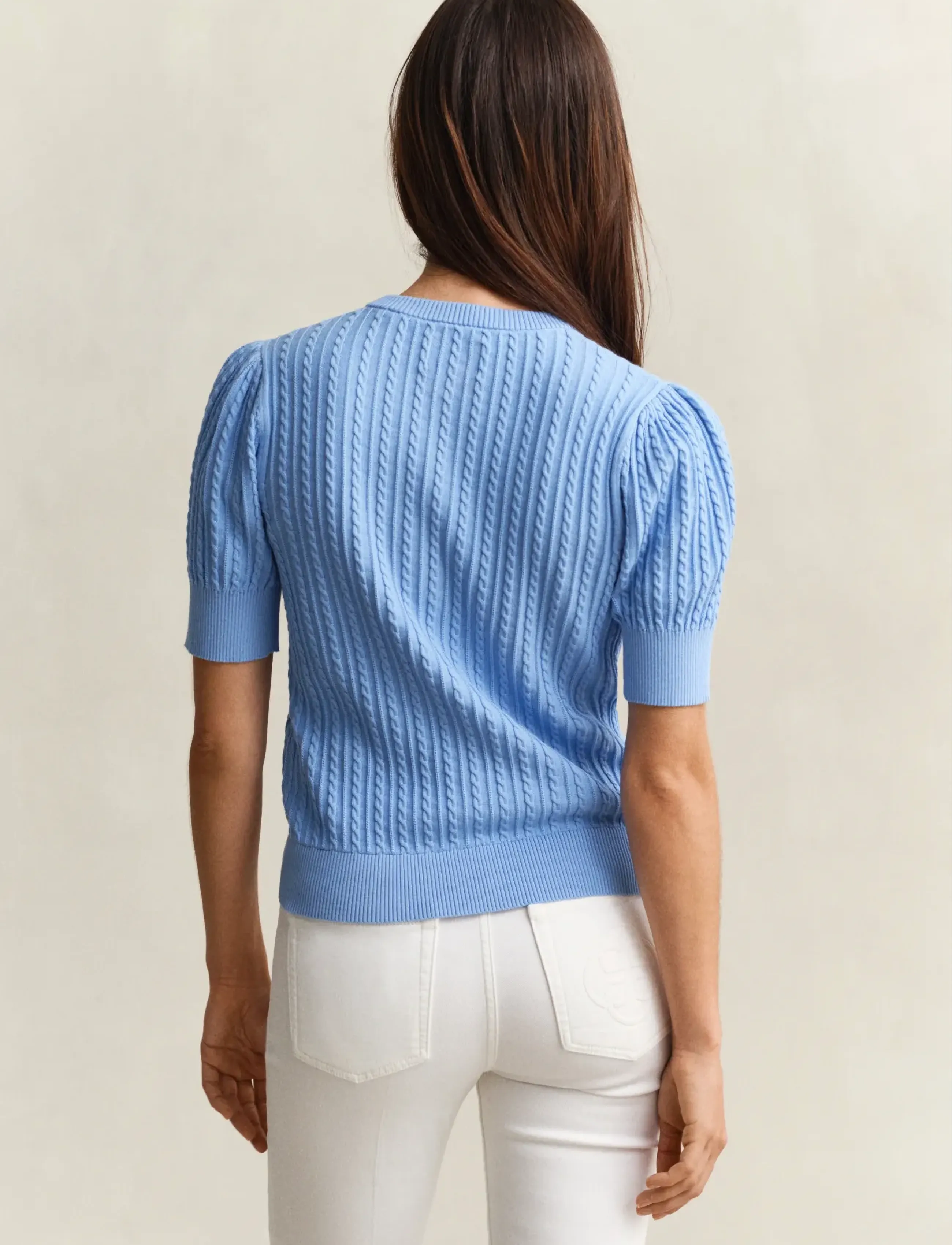 Gant - COTTON CABLE SS CARDIGAN - cardigans - hydrangea blue - 2