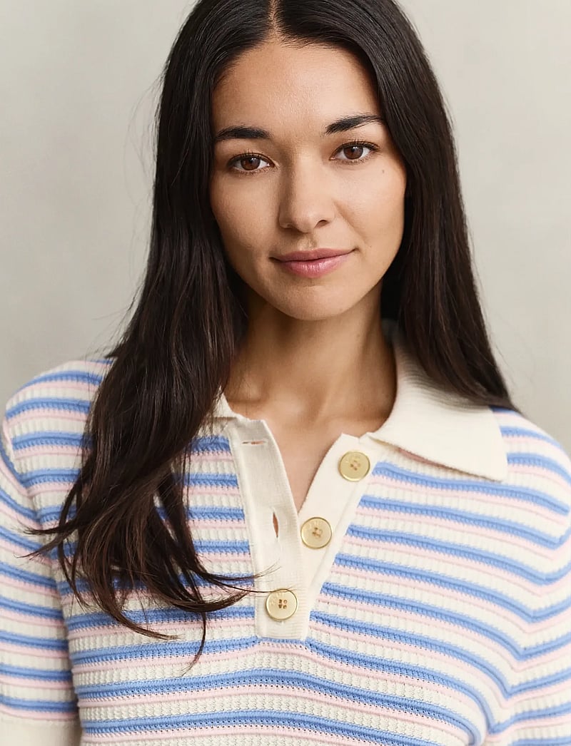 Gant - TEXTURED MULTISTRIPE RUGGER - poloer - cream - 3