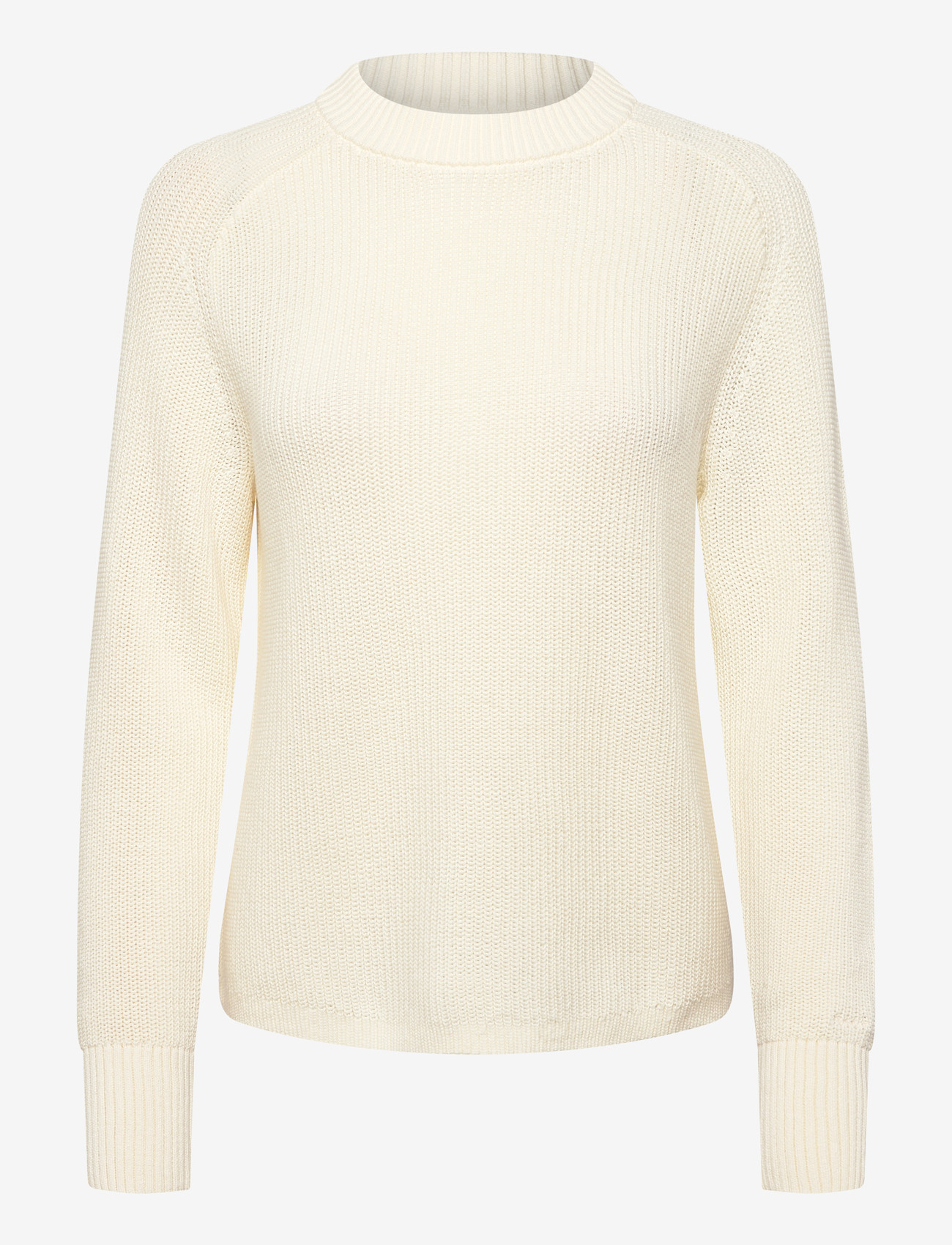 GANT - RIBBED KNIT COTTON C-NECK - sviitrid - cream - 0