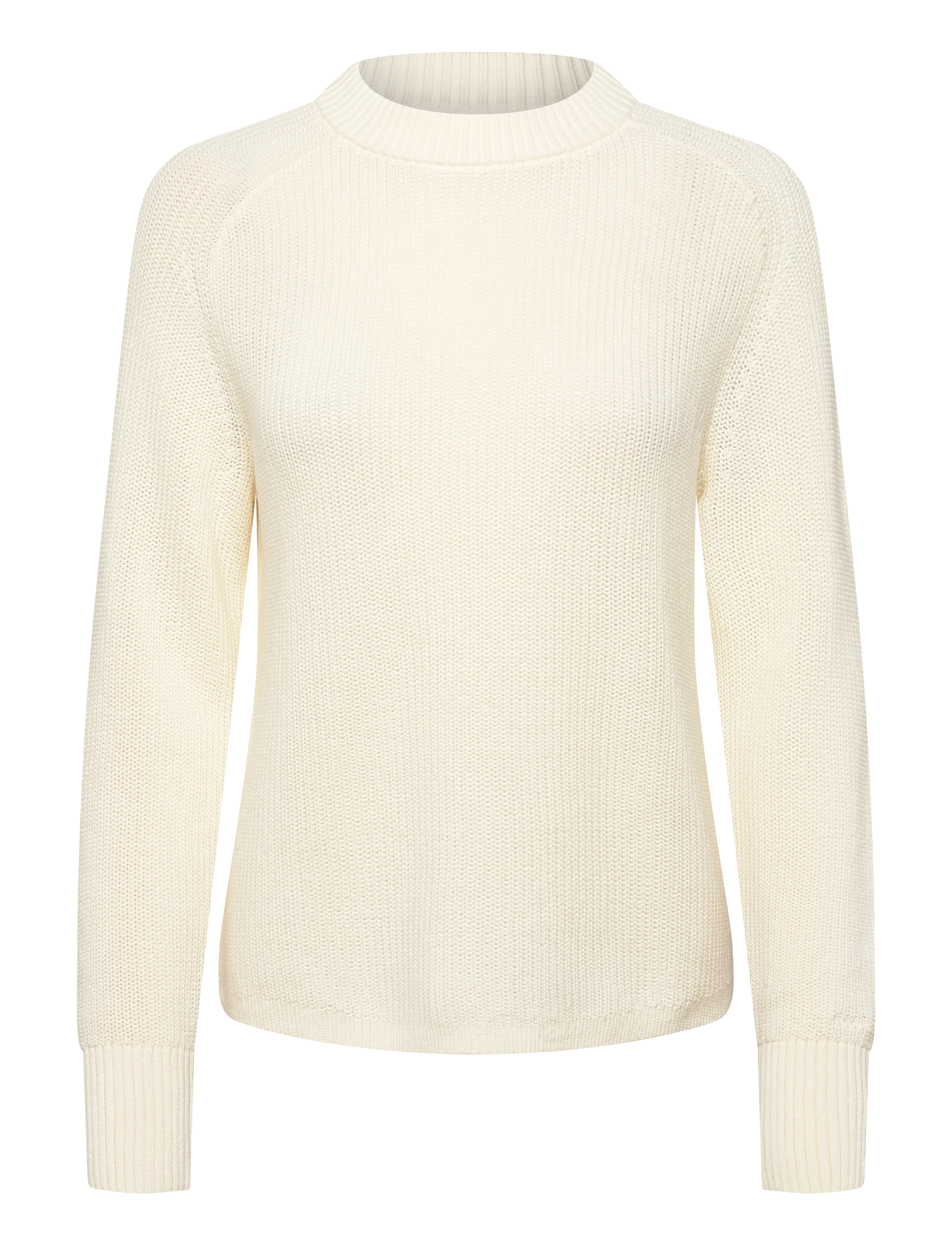 GANT RIBBED KNIT COTTON C-NECK - Uus - CREAM / cream