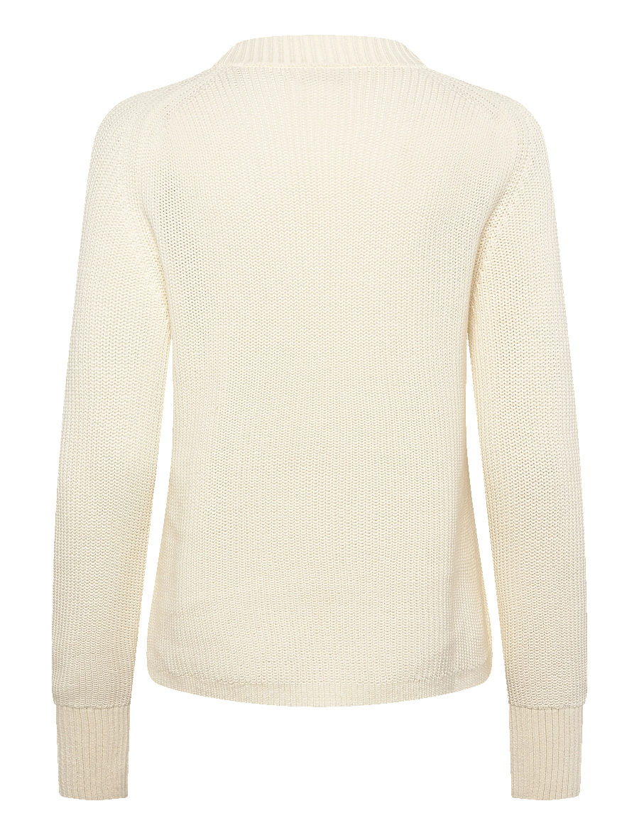 Gant - RIBBED KNIT COTTON C-NECK - striktrøjer - cream - 2