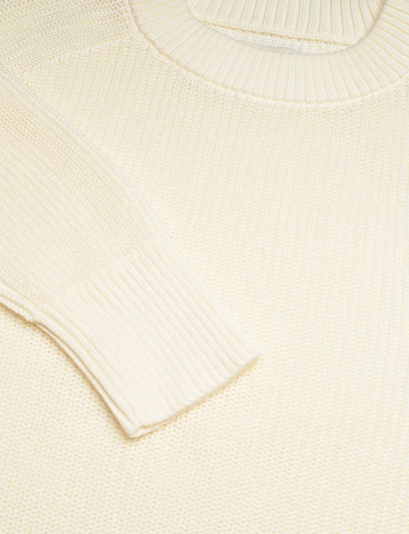 GANT - RIBBED KNIT COTTON C-NECK - sviitrid - cream - 2