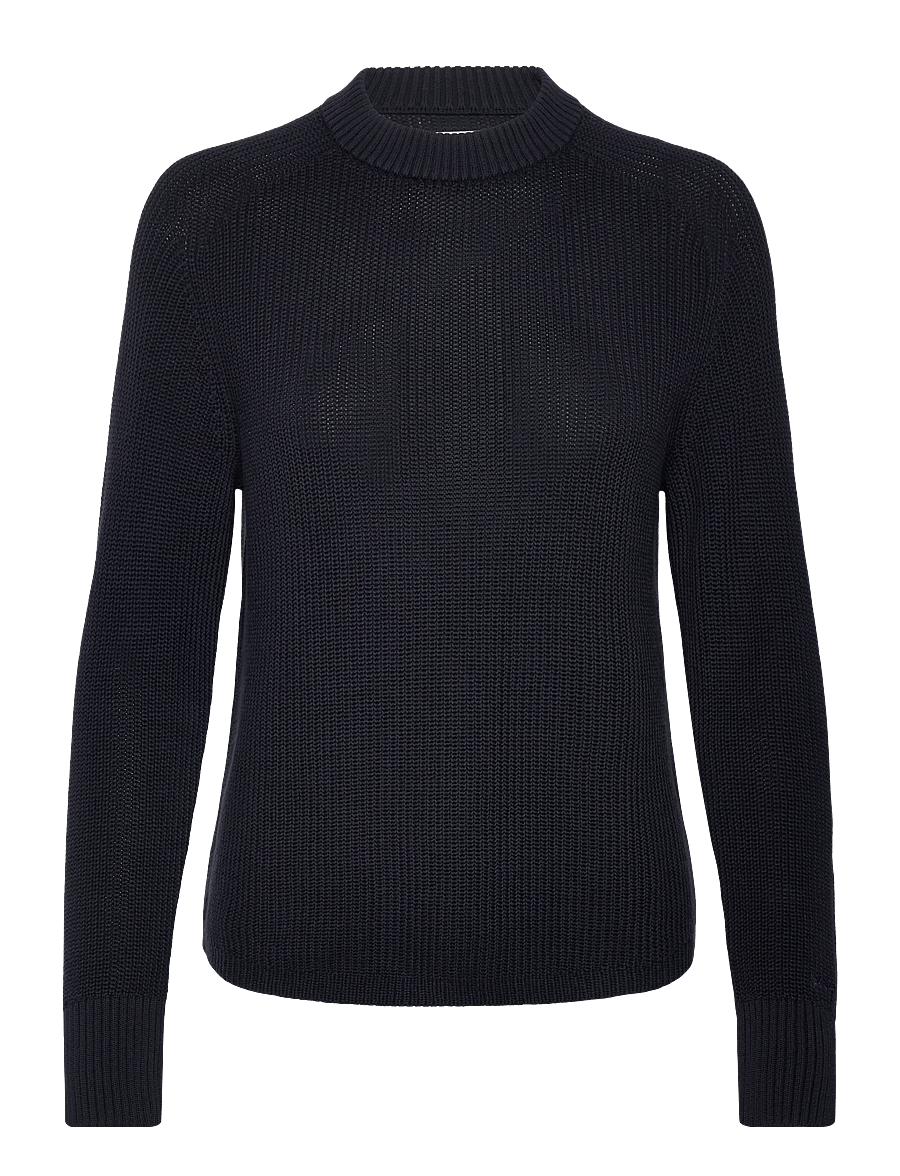 Gant - RIBBED KNIT COTTON C-NECK - striktrøjer - evening blue - 0