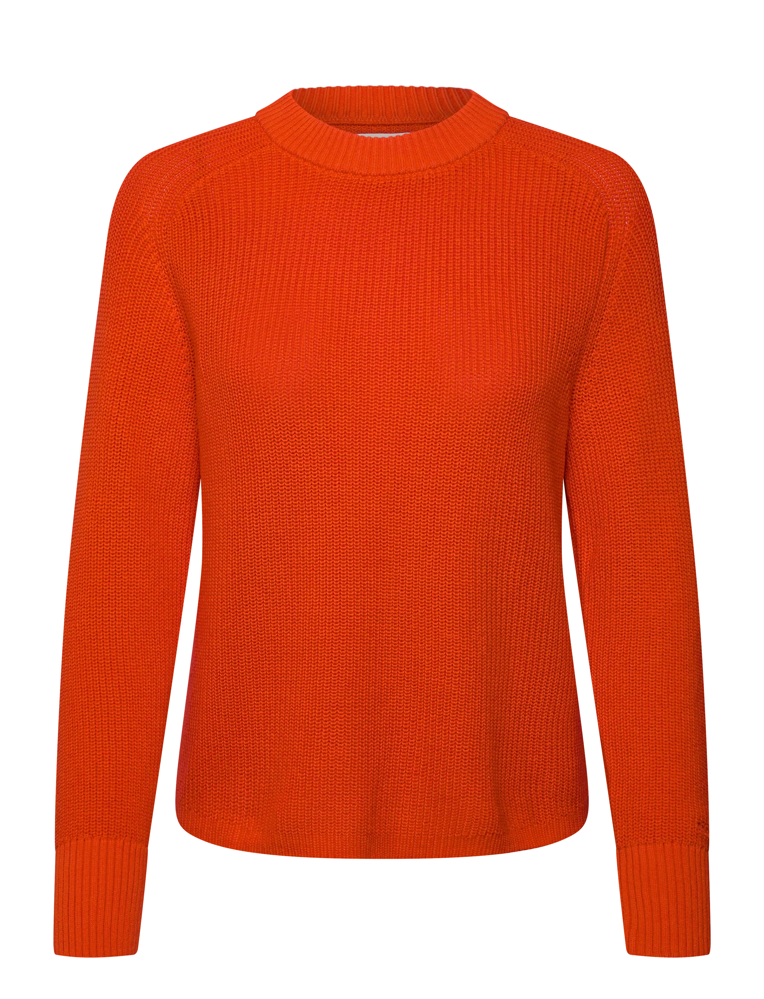 GANT RIBBED KNIT COTTON C-NECK - GANT - PERFECT RED / orange