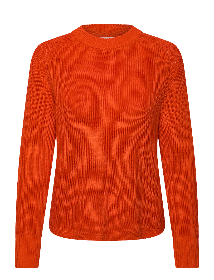 Gant - RIBBED KNIT COTTON C-NECK - striktrøjer - perfect red - 1