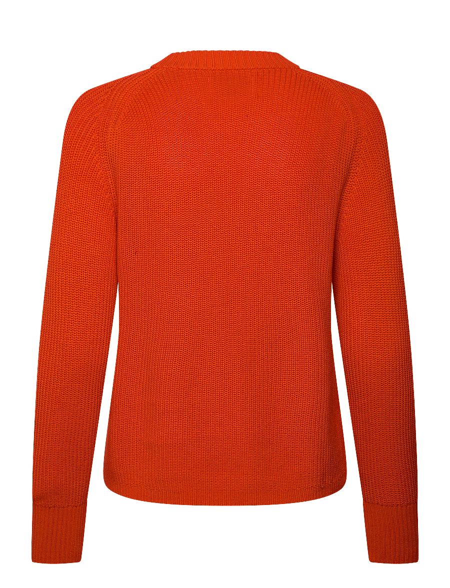 Gant - RIBBED KNIT COTTON C-NECK - striktrøjer - perfect red - 2