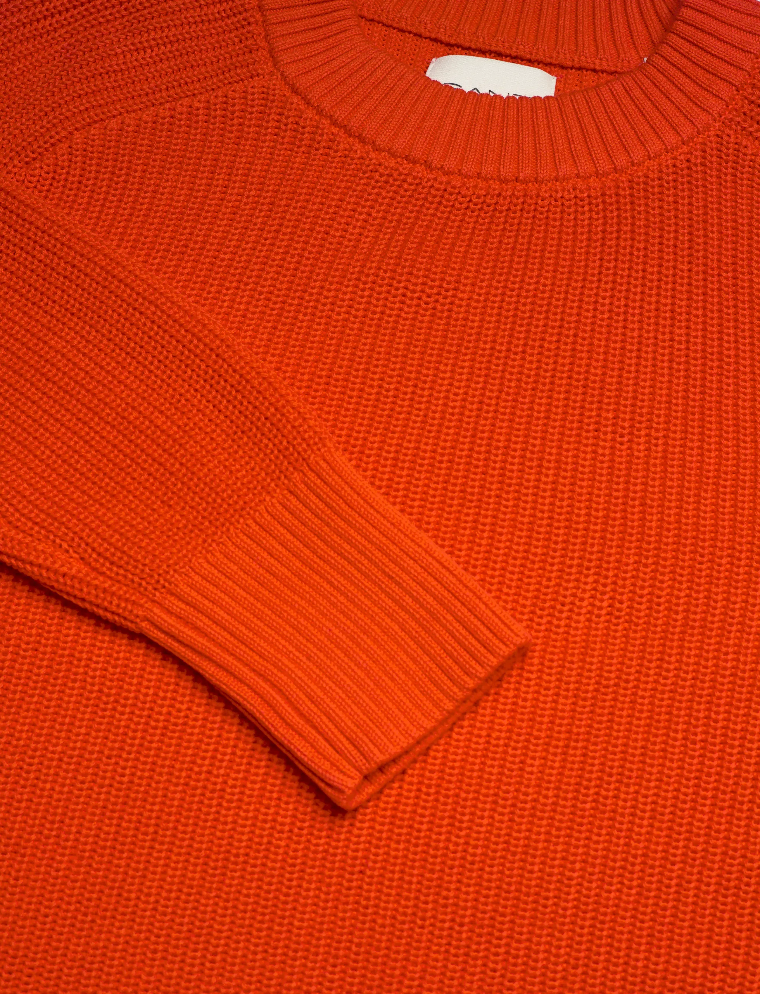 Gant - RIBBED KNIT COTTON C-NECK - striktrøjer - perfect red - 5