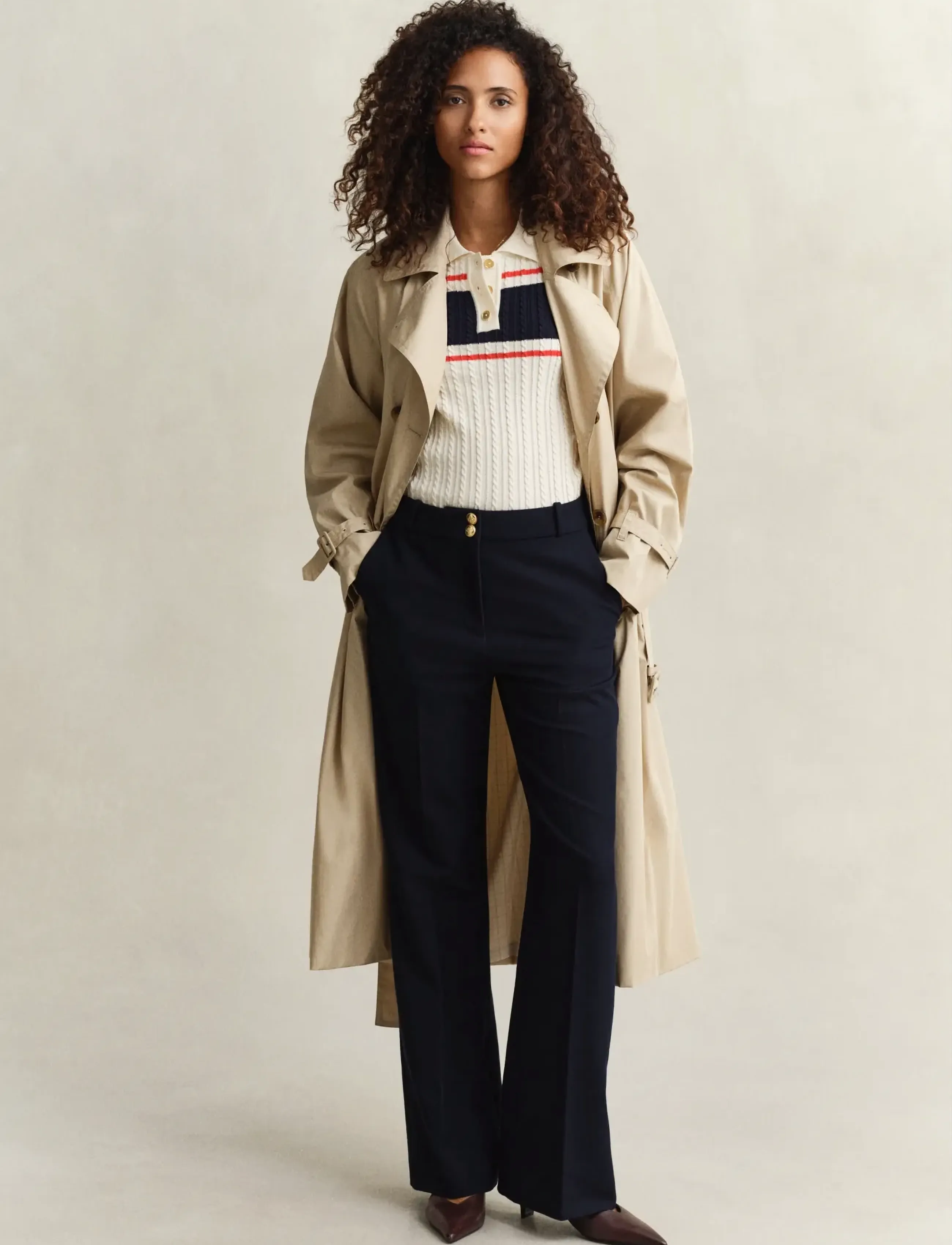 Gant - COTTON CABLE SS RUGGER - polosärgid - cream - 4