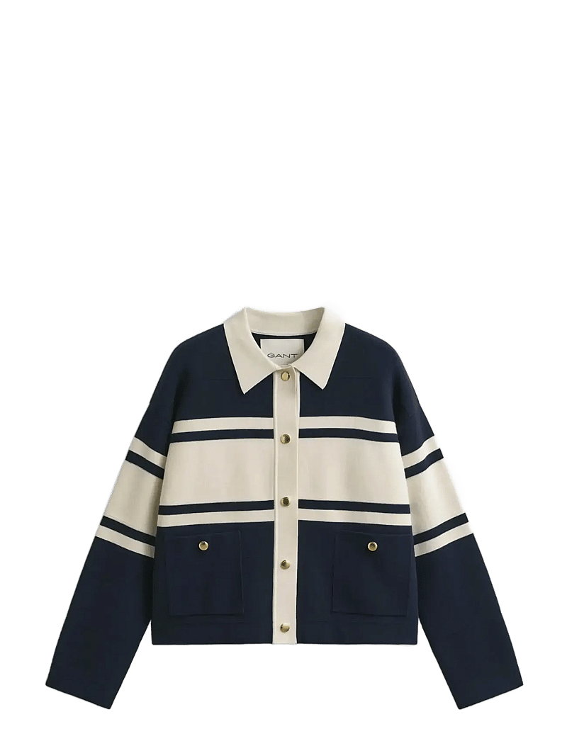 GANT - COLOR BLOCKED CARDIGAN - boucles - evening blue - 1