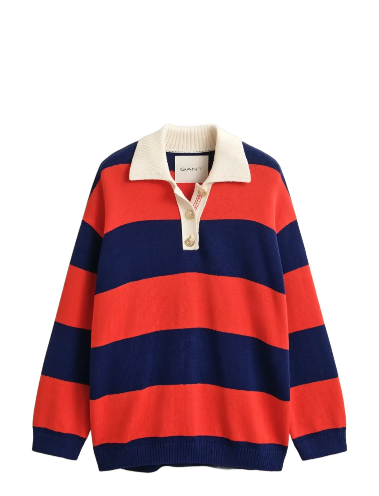 GANT STRIPED COTTON RUGGER - Transitional Layering - PERFECT RED / red