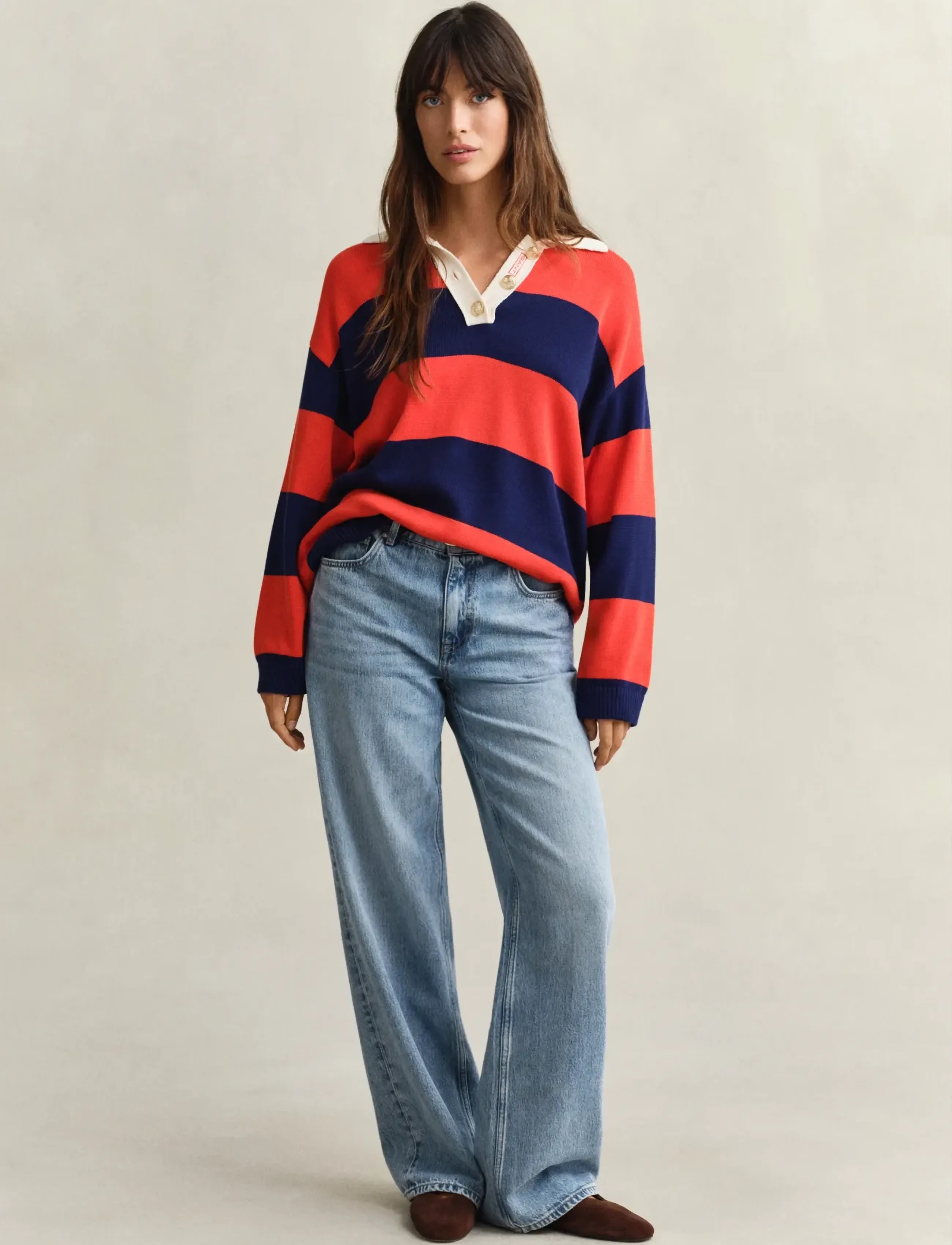 Gant - STRIPED COTTON RUGGER - perfect red - 4