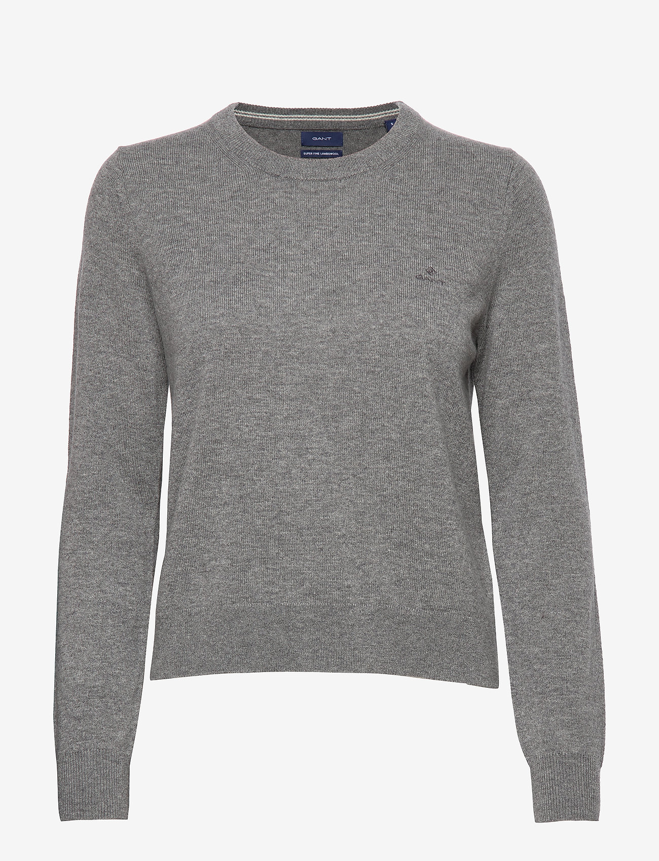 SUPERFINE LAMBSWOOL CREW - DARK GREY MELANGE