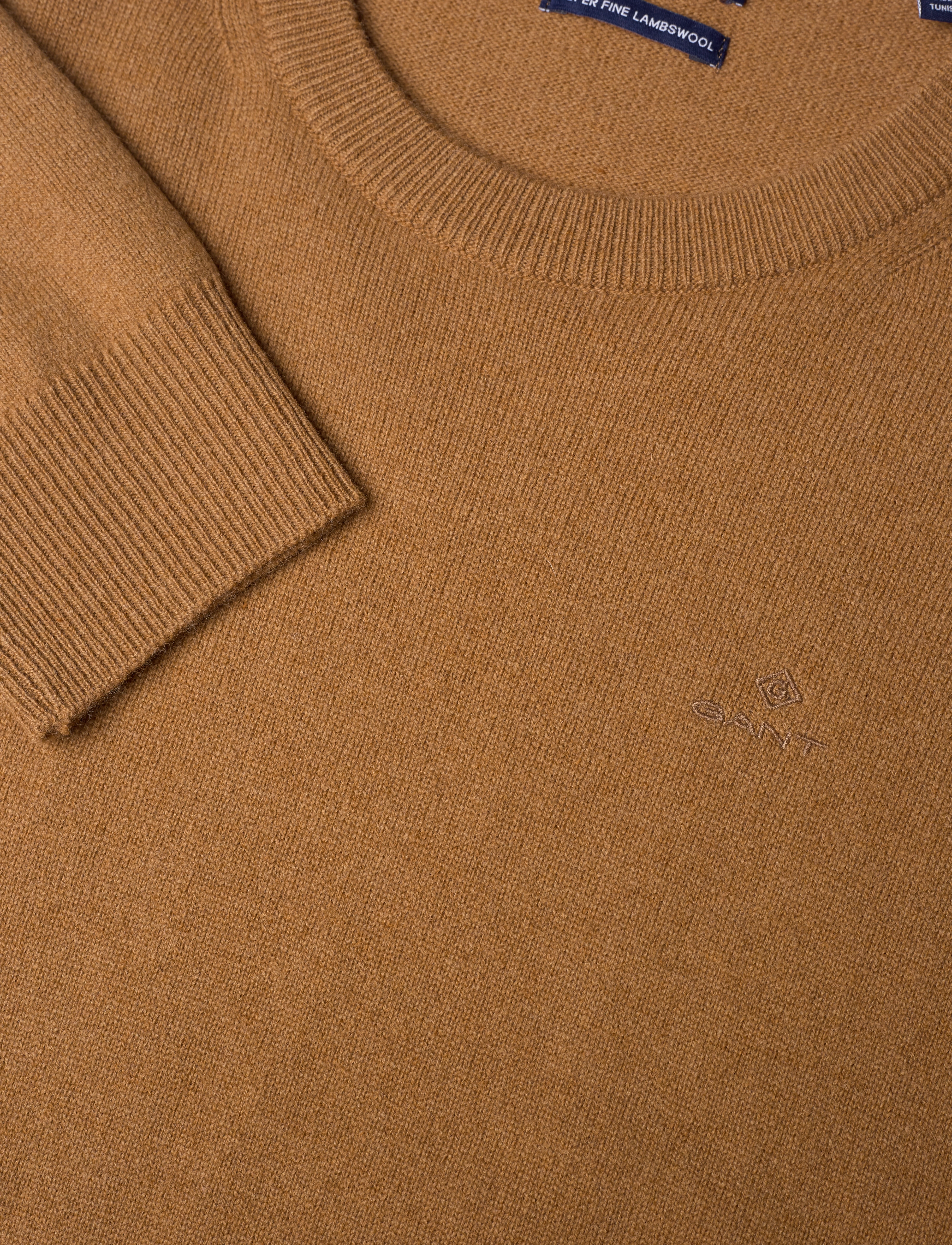 GANT - SUPERFINE LAMBSWOOL CREW - roasted walnut - 2