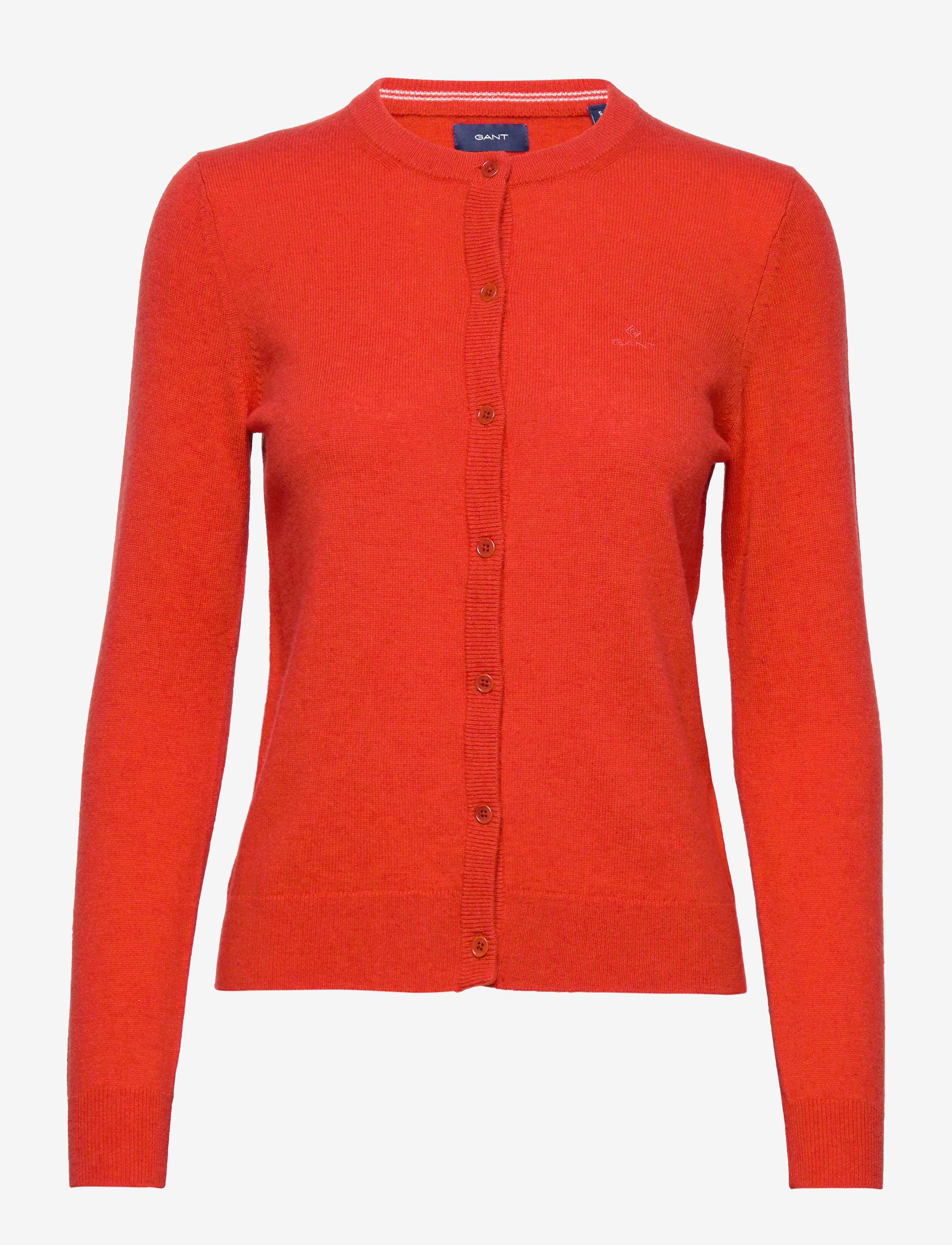 GANT - SUPERFINE LAMBSWOOL CREW CARDIGAN - blood orange - 0