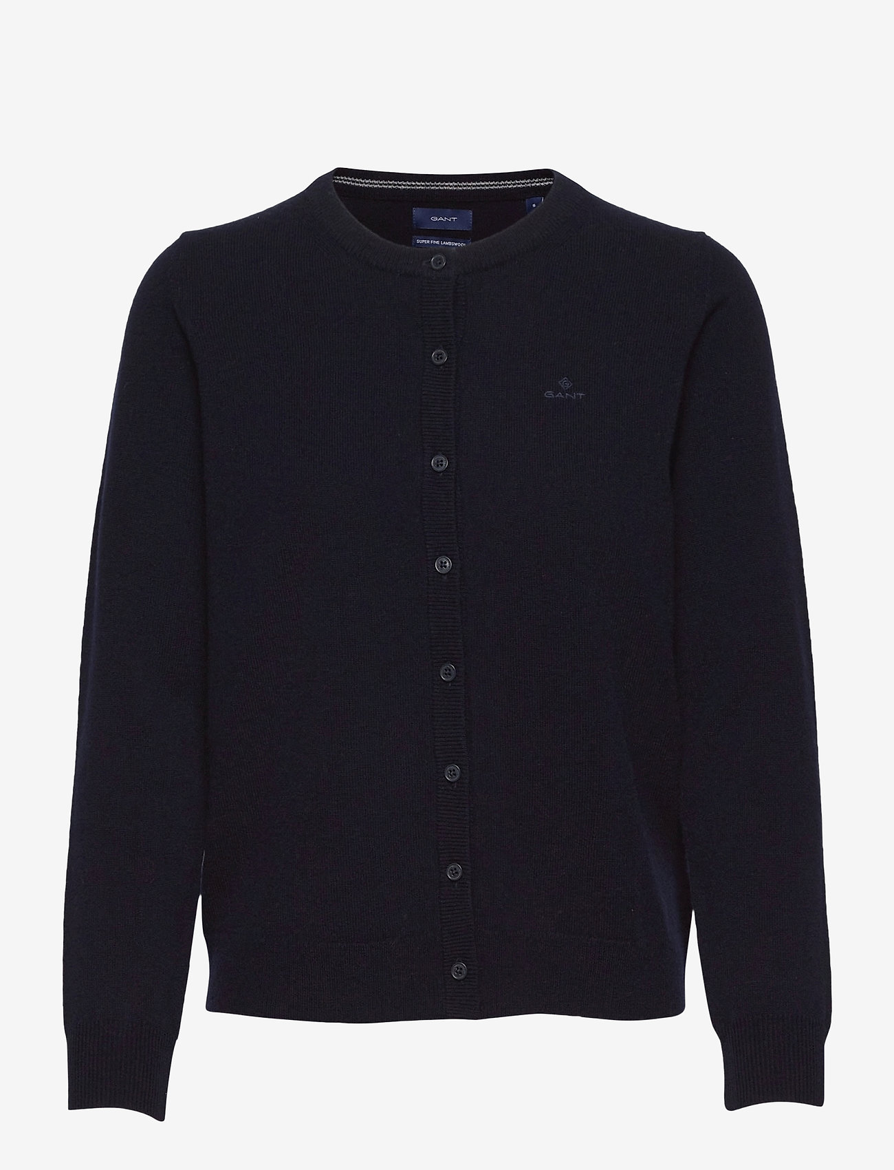 GANT - SUPERFINE LAMBSWOOL CNECK CARDIGAN - evening blue - 0