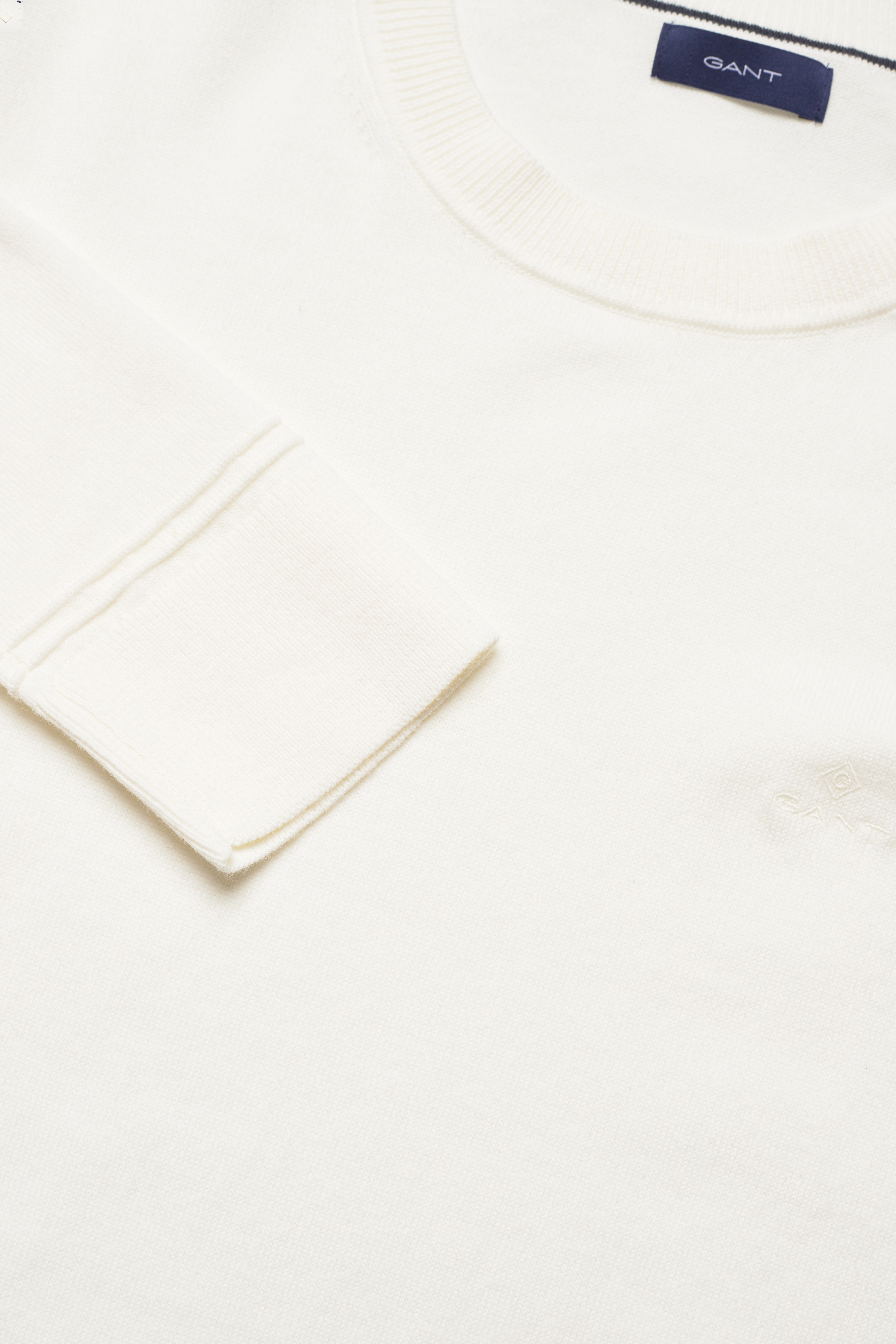 GANT - LIGHT COTTON C-NECK - eggshell - 1