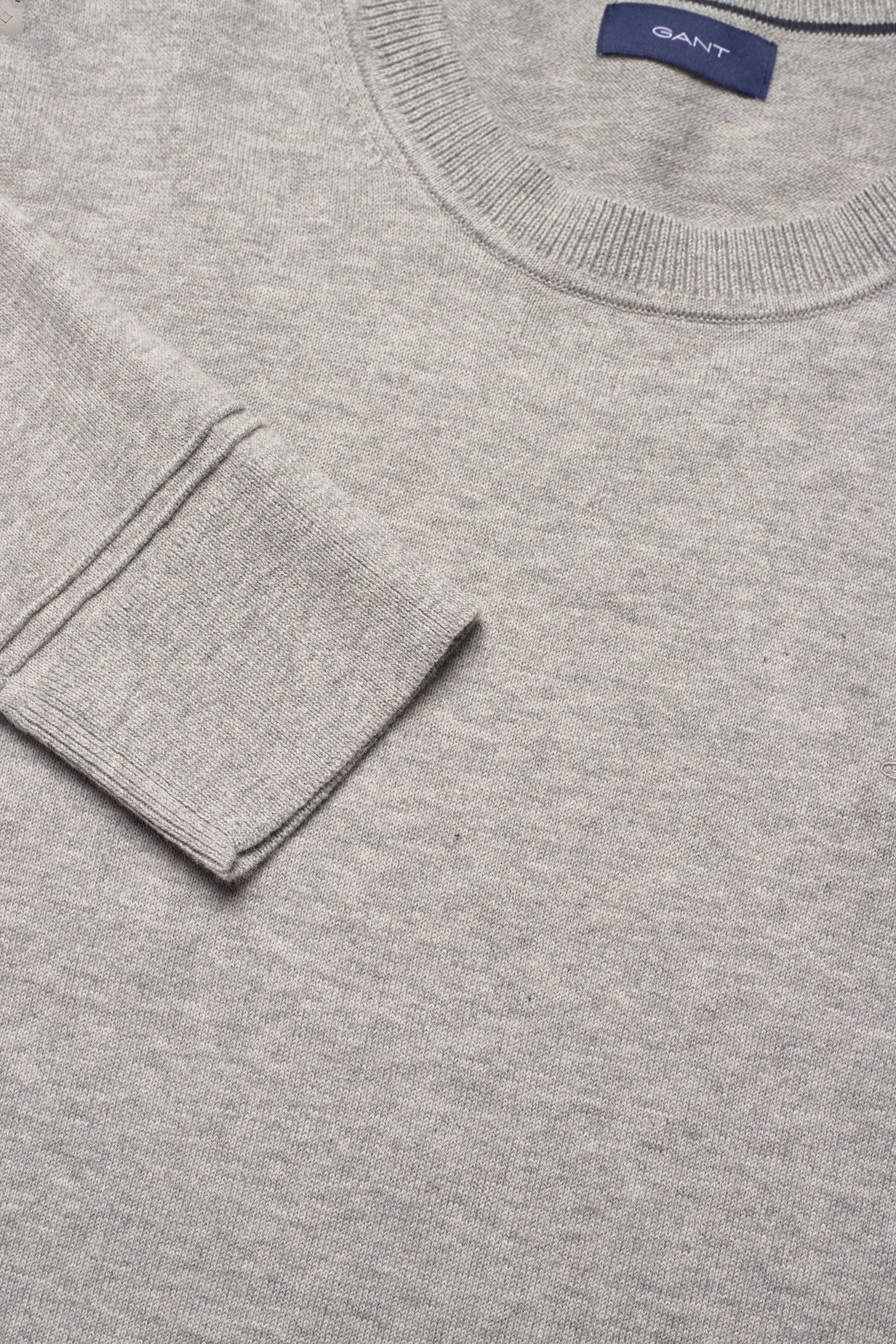 GANT - LIGHT COTTON C-NECK - grey melange - 2