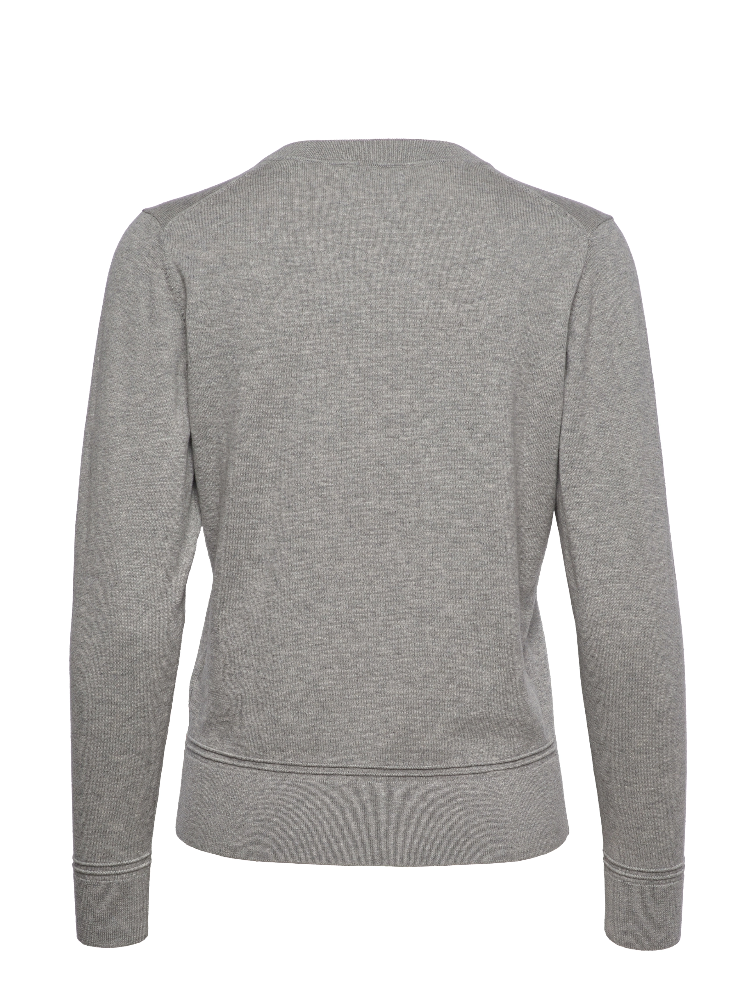 GANT - LIGHT COTTON V-NECK - grey melange - 1