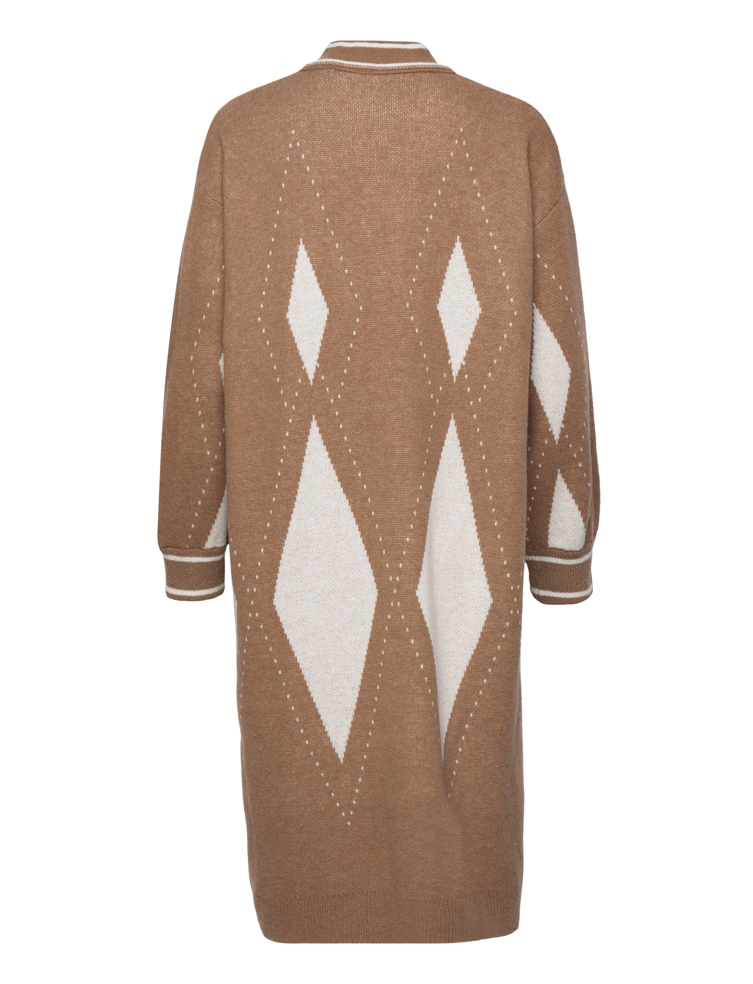 GANT - D1. ARGYLE LONG CARDIGAN - roasted walnut - 1